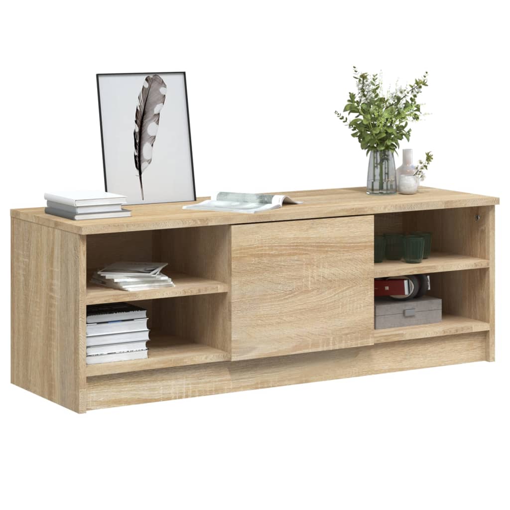 Sonoma-tölgyszínű szerelt fa tv-szekrény 102 x 35,5 x 36,5 cm