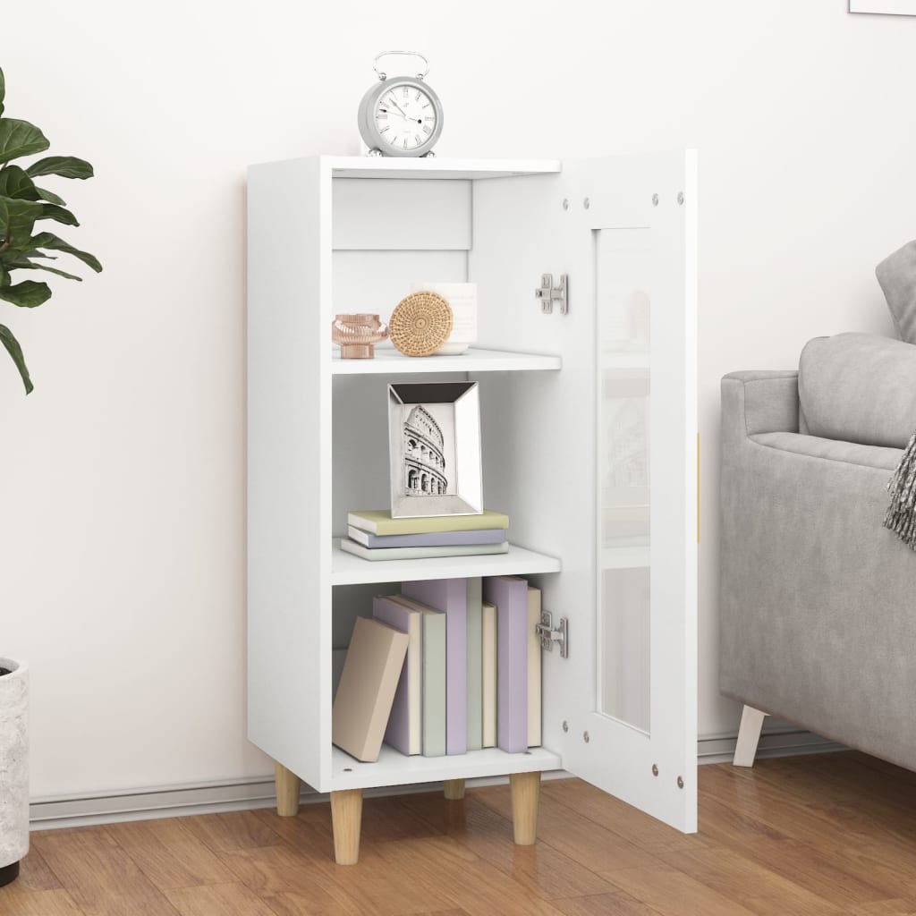 Fehér szerelt fa tálalóasztal 34,5 x 34 x 90 cm