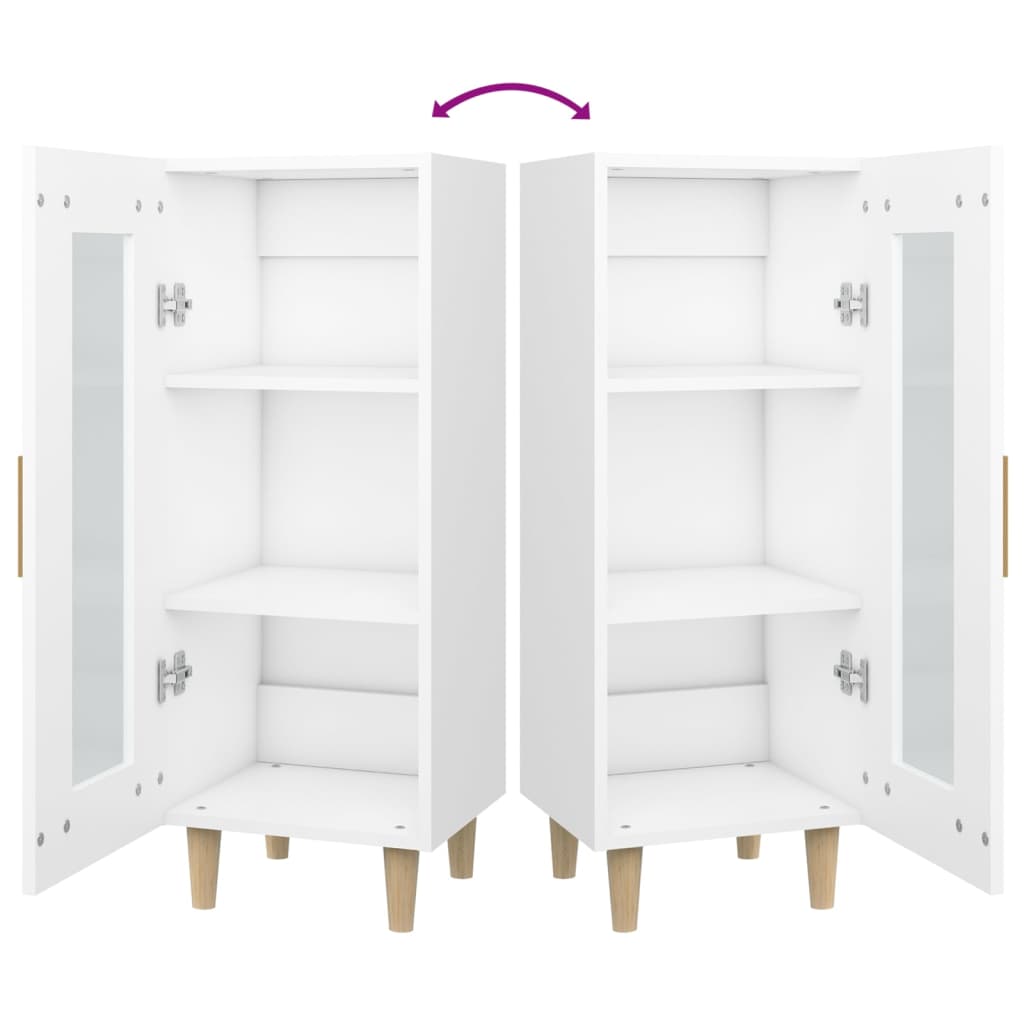 Fehér szerelt fa tálalóasztal 34,5 x 34 x 90 cm