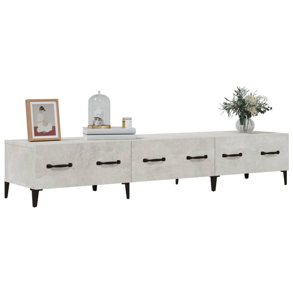 Betonszürke szerelt fa tv-szekrény 150 x 34,5 x 30 cm