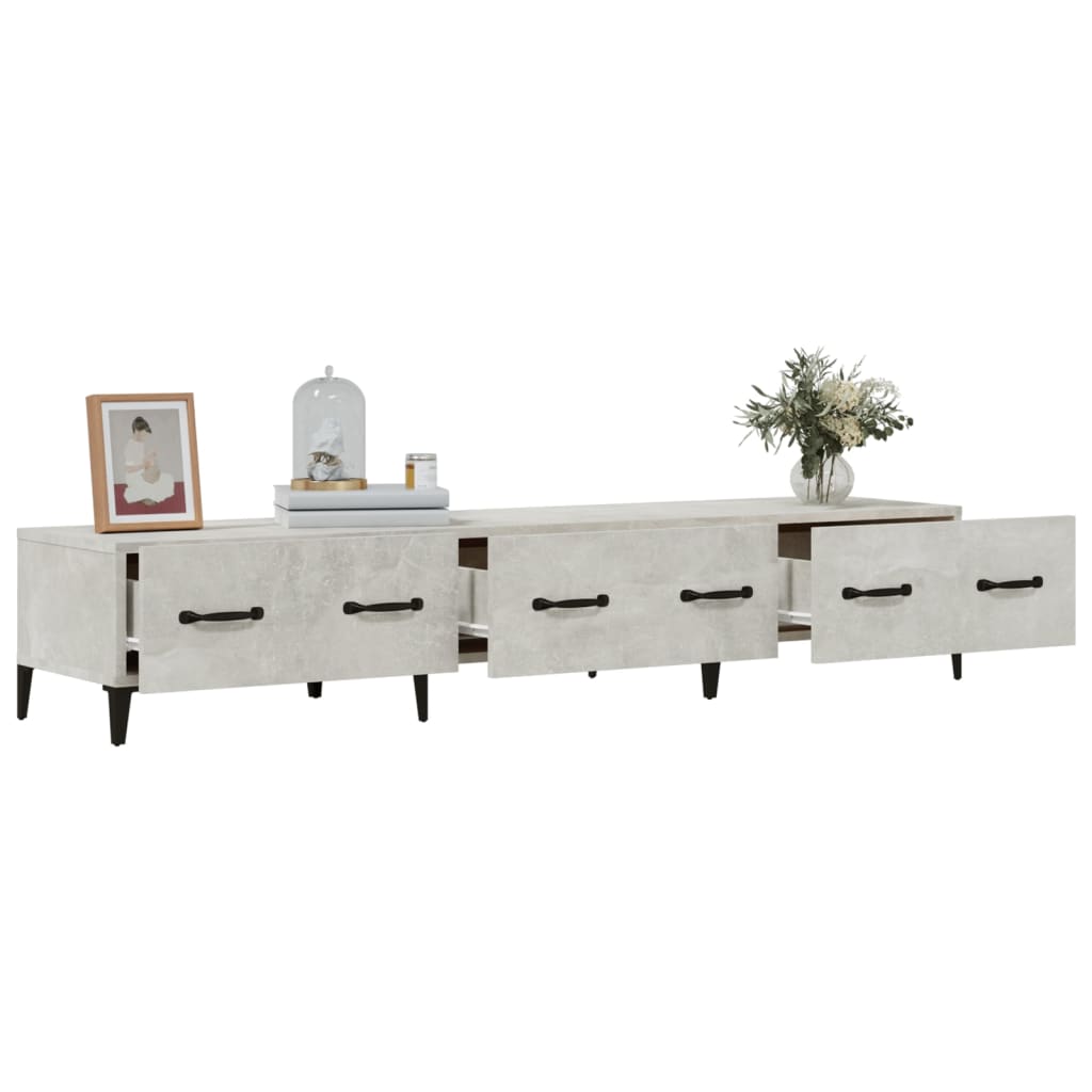 Betonszürke szerelt fa tv-szekrény 150 x 34,5 x 30 cm
