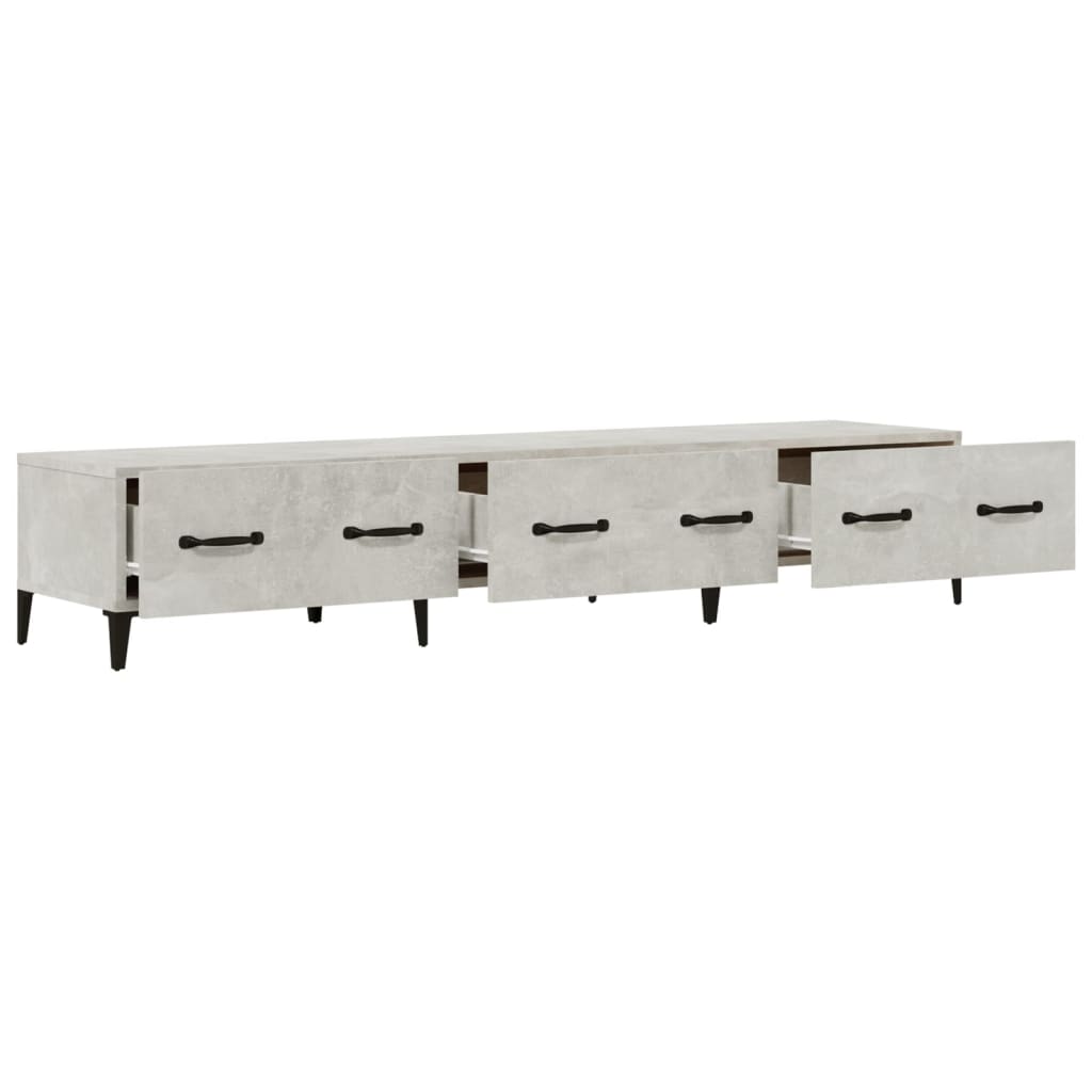 Betonszürke szerelt fa tv-szekrény 150 x 34,5 x 30 cm