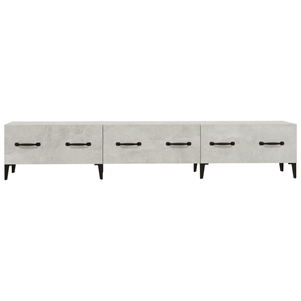Betonszürke szerelt fa tv-szekrény 150 x 34,5 x 30 cm