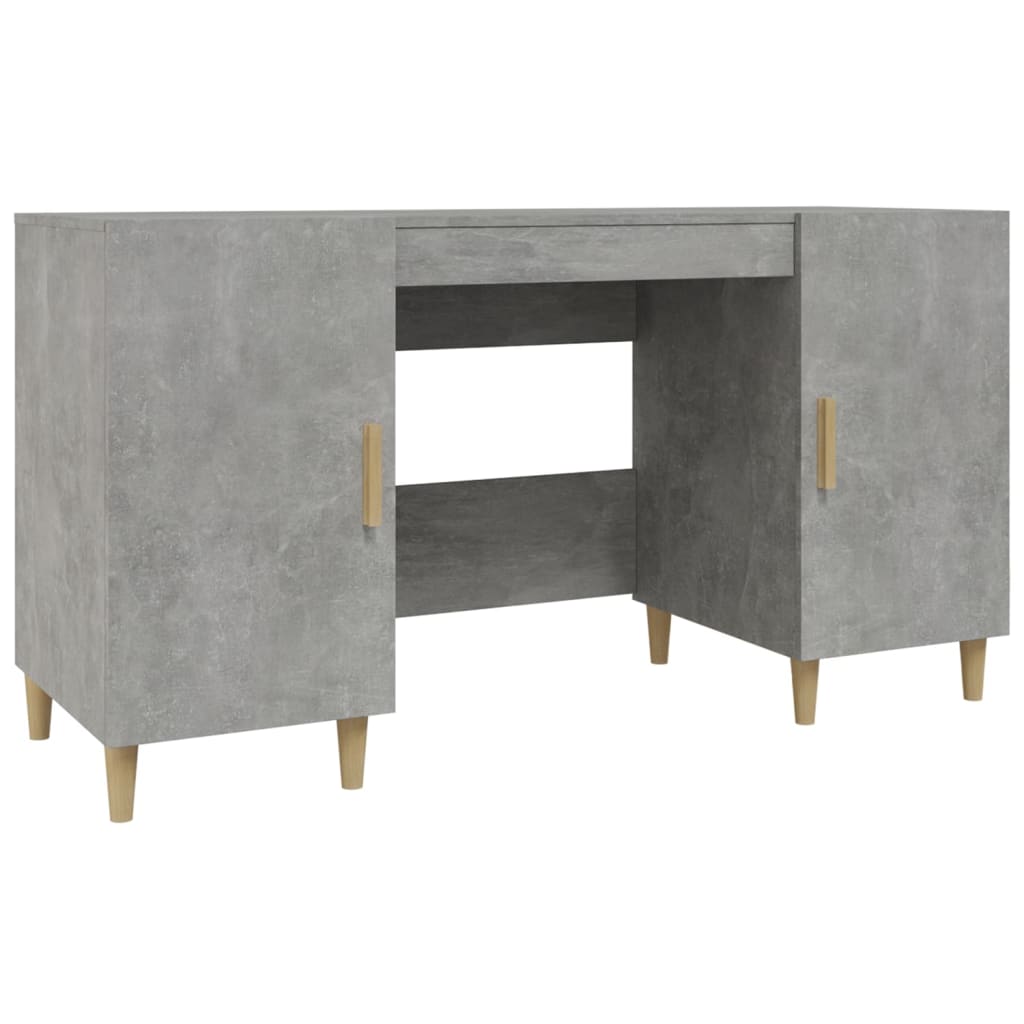 Betonszürke szerelt fa íróasztal 140 x 50 x 75 cm