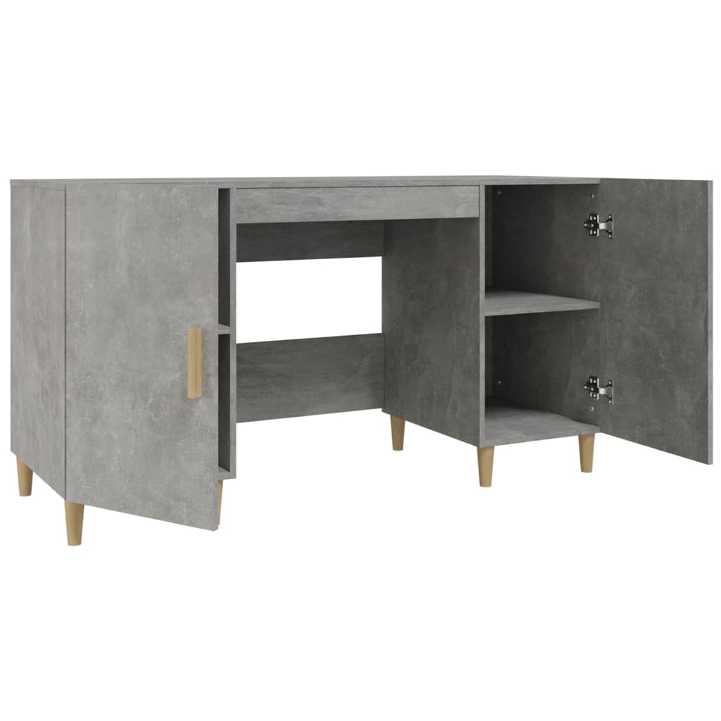 Betonszürke szerelt fa íróasztal 140 x 50 x 75 cm