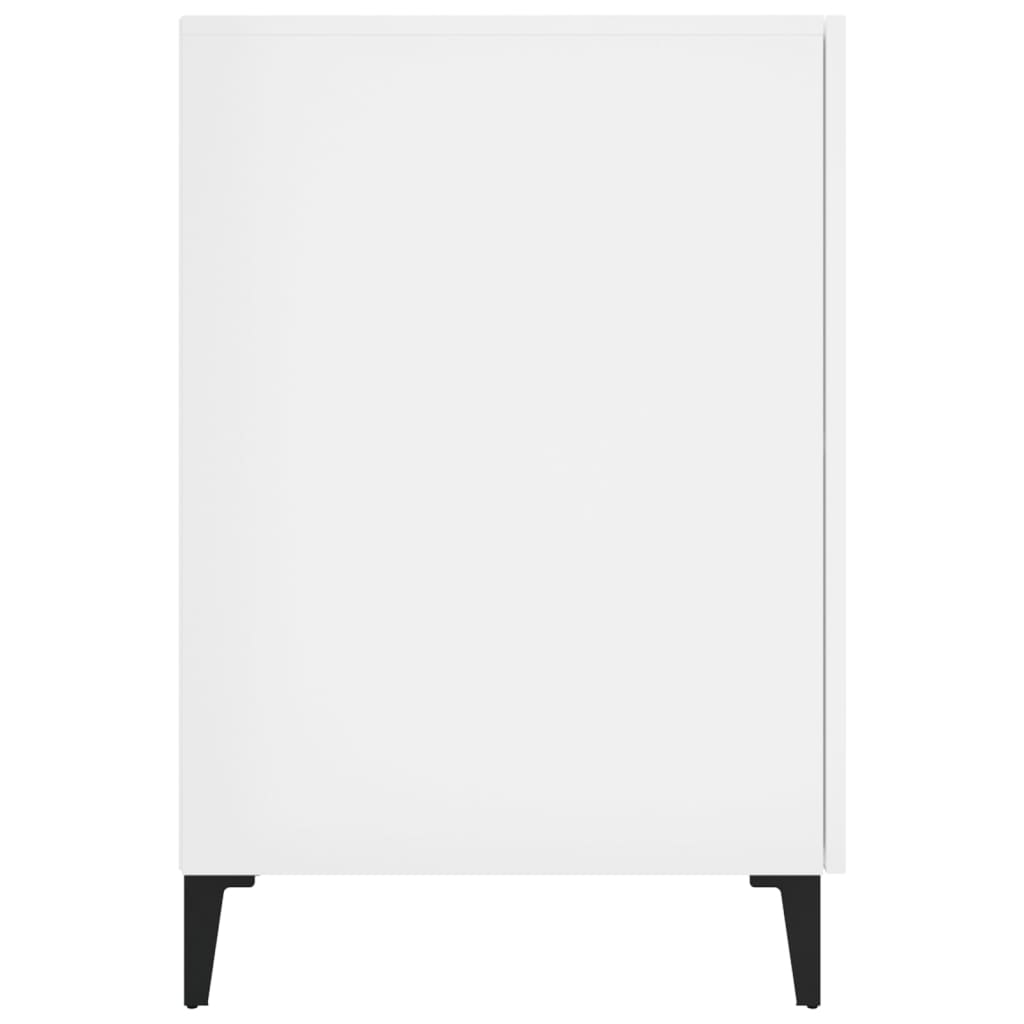 Magasfényű fehér színű szerelt fa íróasztal 140 x 50 x 75 cm