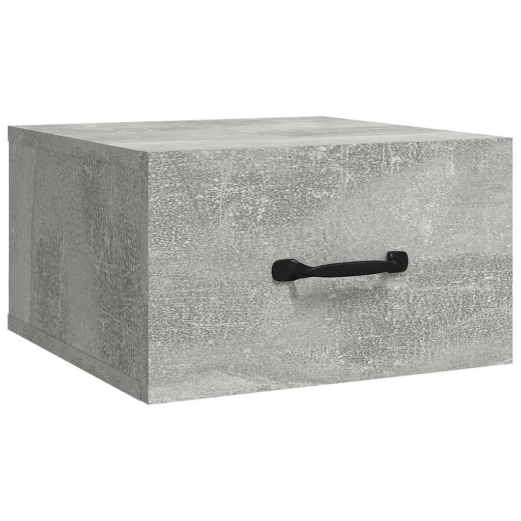 2 db betonszürke falra szerelhető éjjeliszekrény 35x35x20 cm