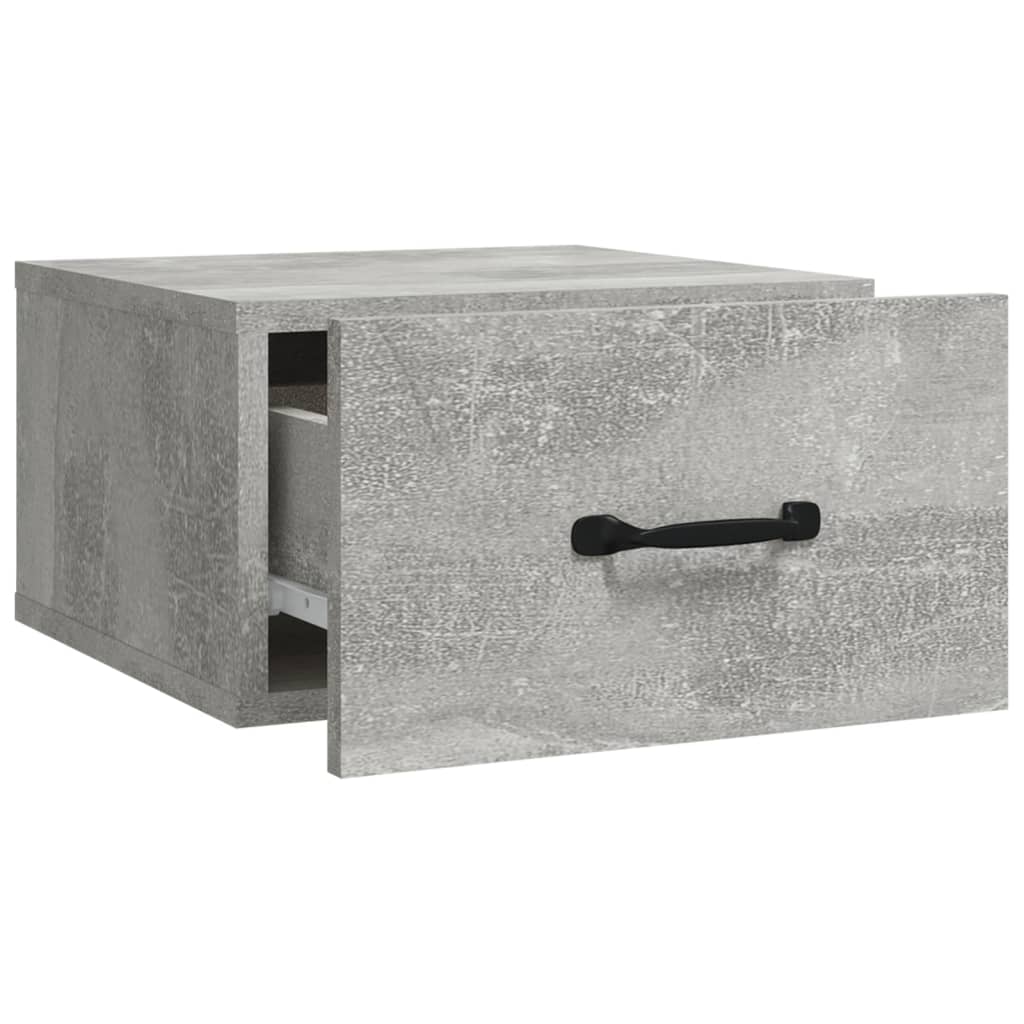 2 db betonszürke falra szerelhető éjjeliszekrény 35x35x20 cm