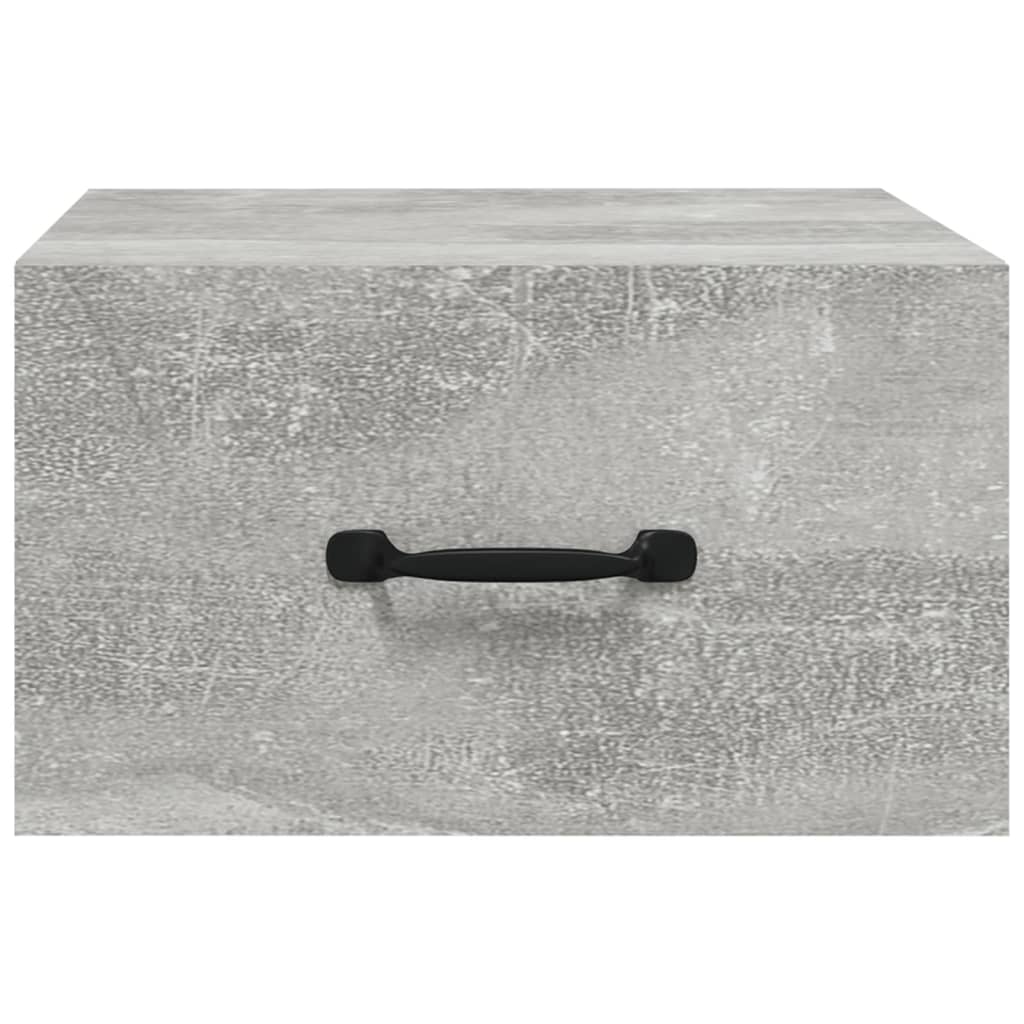 2 db betonszürke falra szerelhető éjjeliszekrény 35x35x20 cm