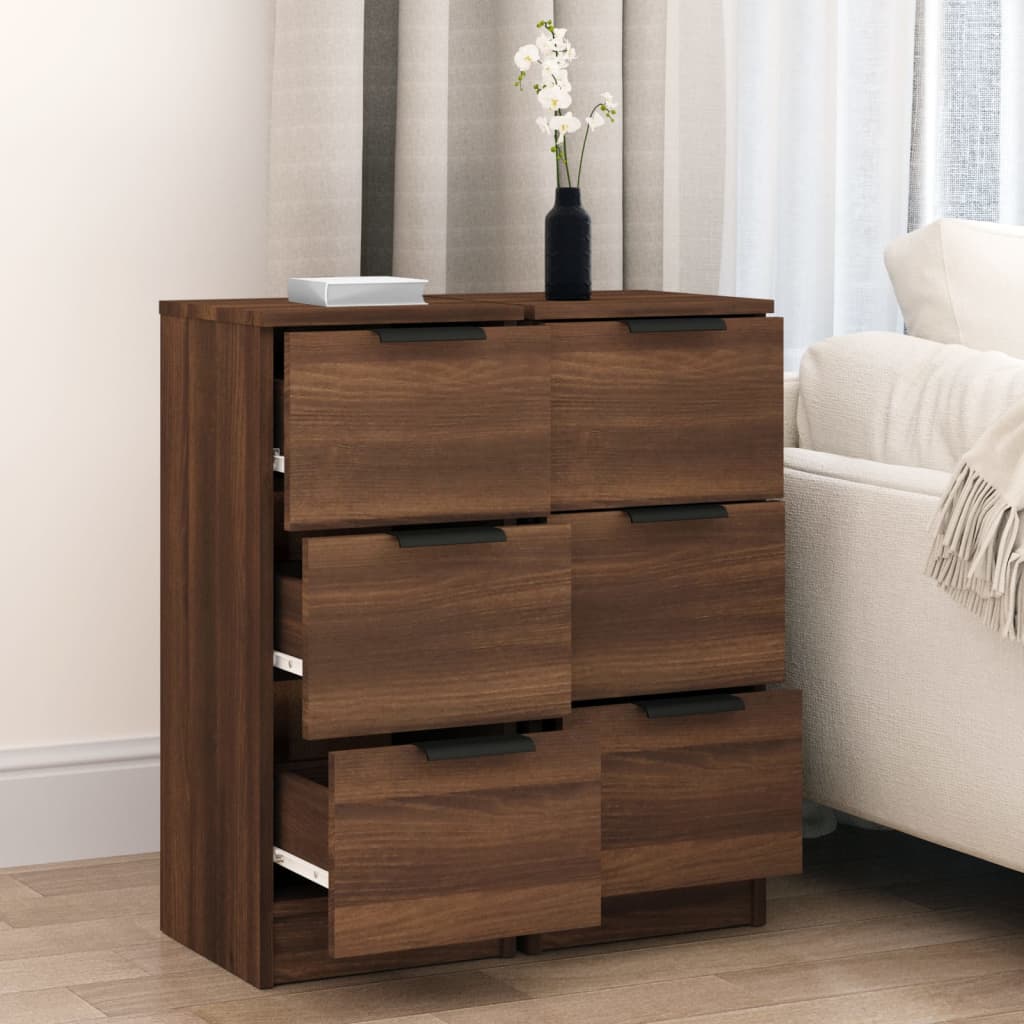 2 db barna tölgyszínű szerelt fa tálalószekrény 30x30x70 cm 2 db barna tölgyszínű szerelt fa tálalószekrény 30x30x70 cm