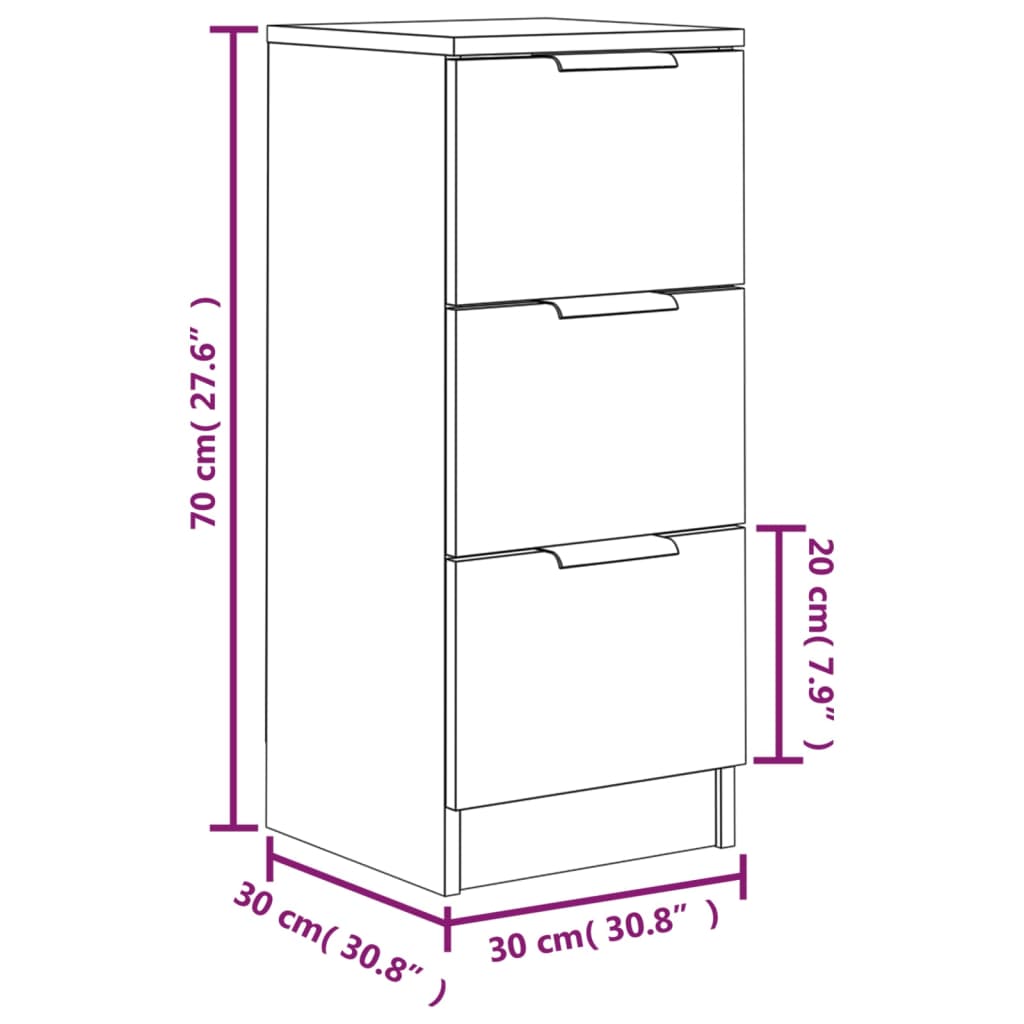 2 db barna tölgyszínű szerelt fa tálalószekrény 30x30x70 cm 2 db barna tölgyszínű szerelt fa tálalószekrény 30x30x70 cm