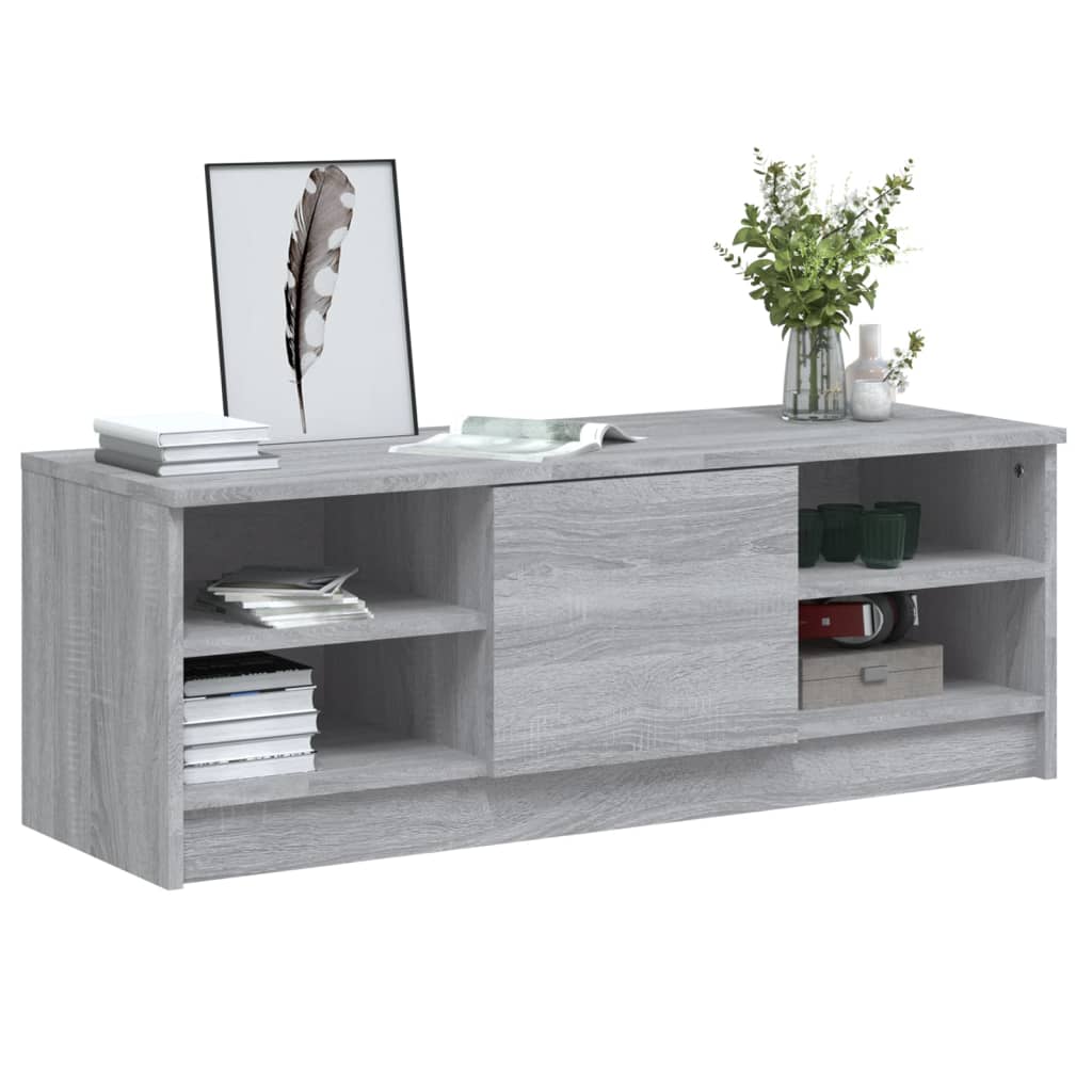 Szürke sonoma színű szerelt fa tv-szekrény 102 x 35,5 x 36,5 cm