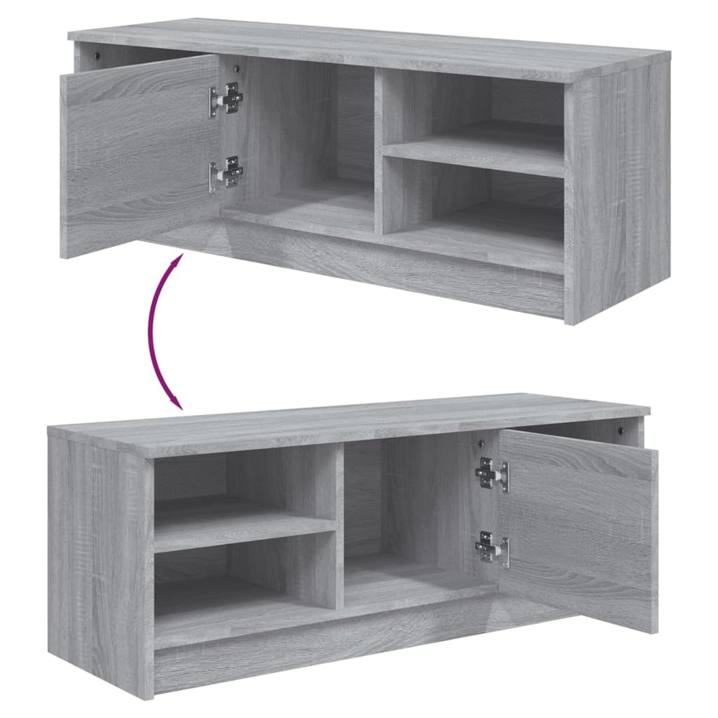 Szürke sonoma színű szerelt fa tv-szekrény 102 x 35,5 x 36,5 cm