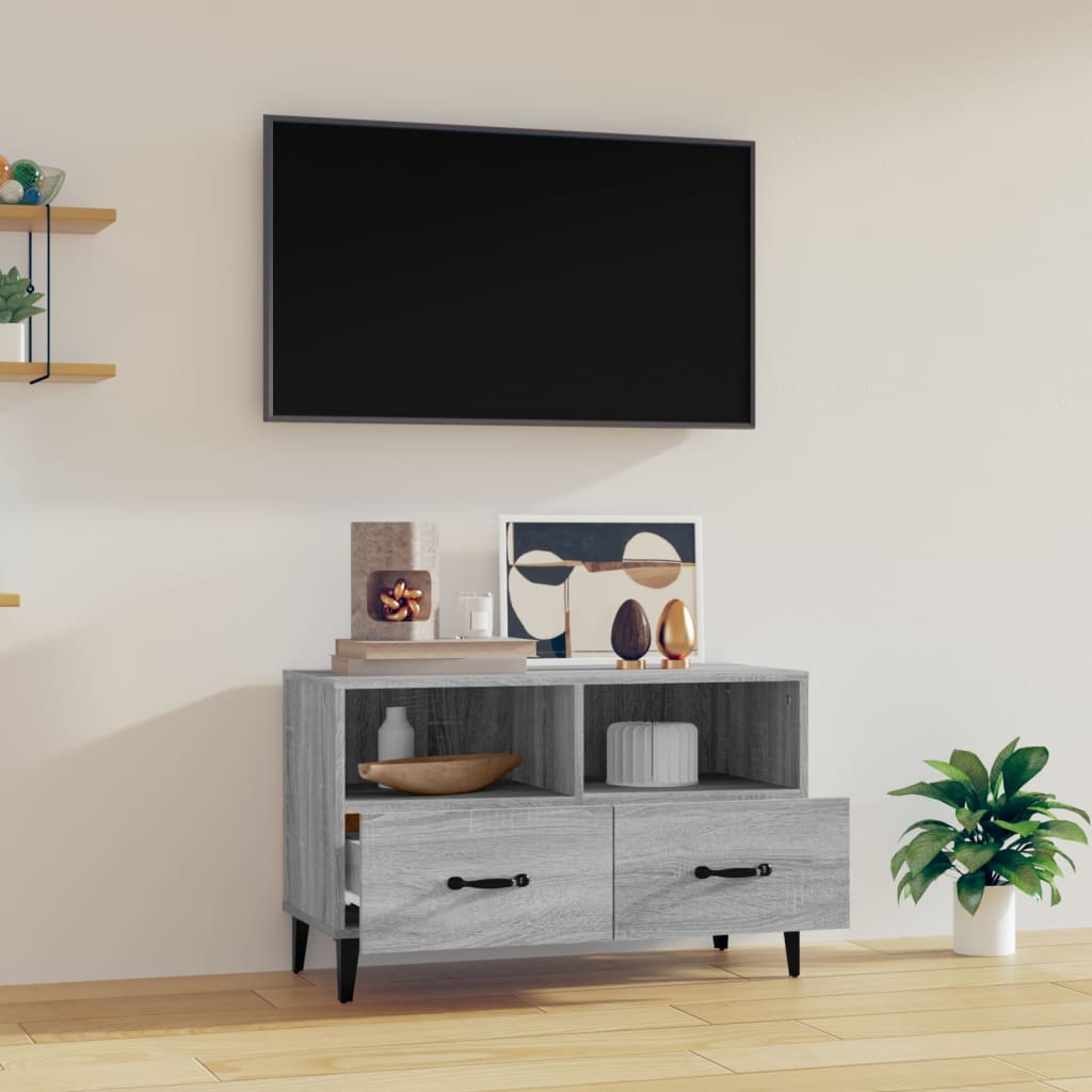 Szürke sonoma színű szerelt fa tv-szekrény 80x36x50 cm Szürke sonoma színű szerelt fa tv-szekrény 80x36x50 cm