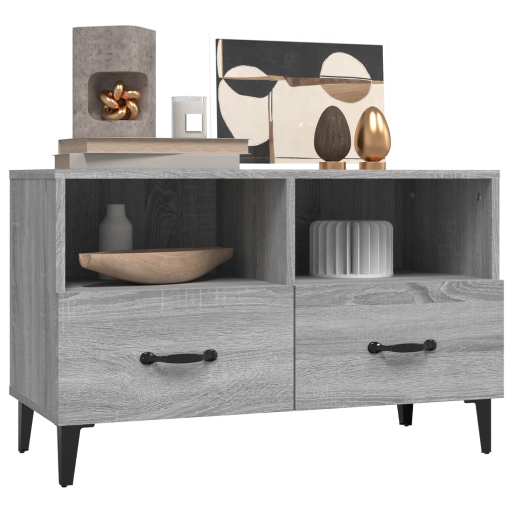 Szürke sonoma színű szerelt fa tv-szekrény 80x36x50 cm Szürke sonoma színű szerelt fa tv-szekrény 80x36x50 cm