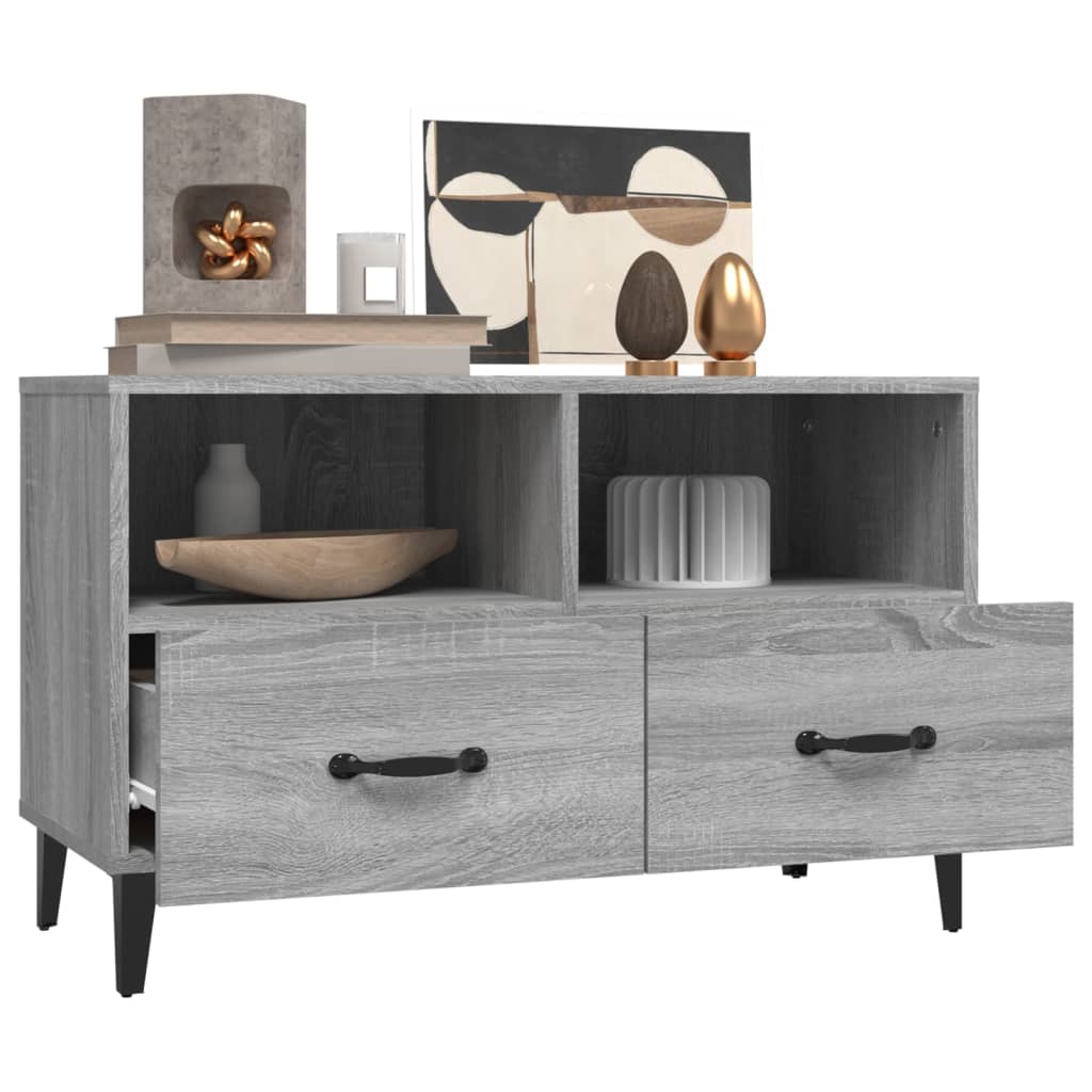 Szürke sonoma színű szerelt fa tv-szekrény 80x36x50 cm Szürke sonoma színű szerelt fa tv-szekrény 80x36x50 cm