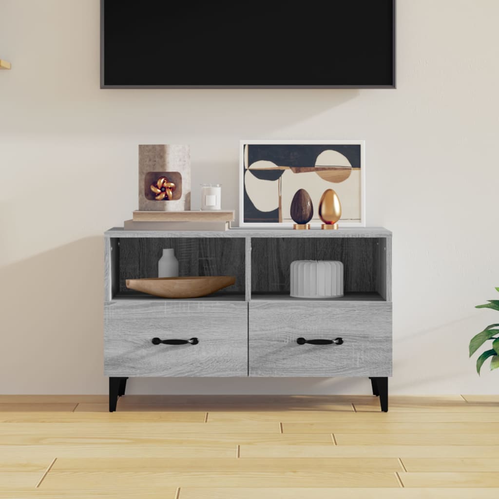 Szürke sonoma színű szerelt fa tv-szekrény 80x36x50 cm Szürke sonoma színű szerelt fa tv-szekrény 80x36x50 cm