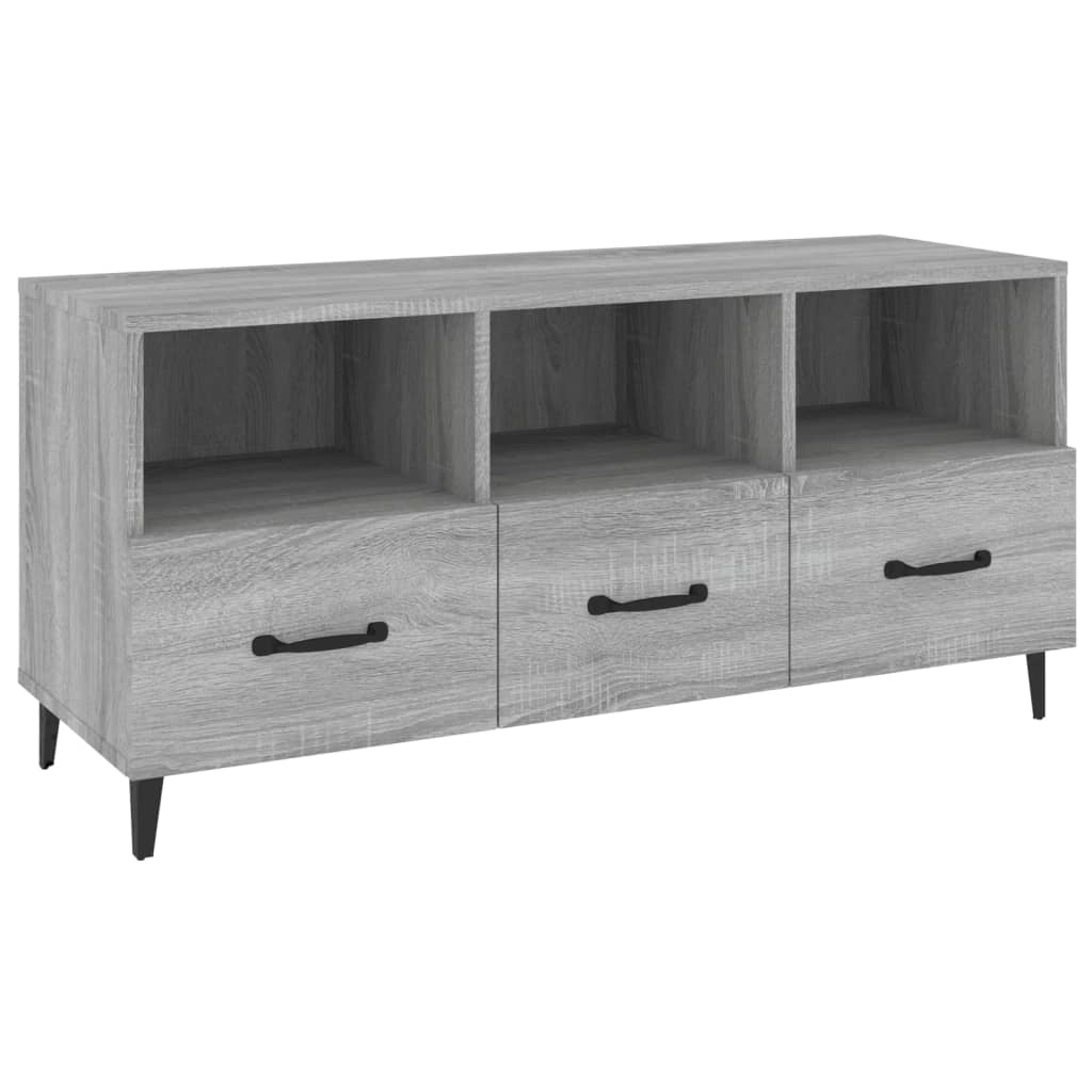 Szürke sonoma színű szerelt fa tv-szekrény 102 x 35 x 50 cm