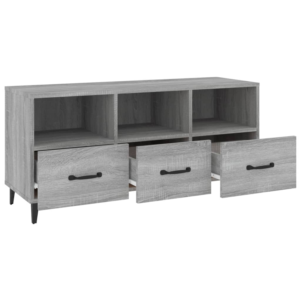 Szürke sonoma színű szerelt fa tv-szekrény 102 x 35 x 50 cm