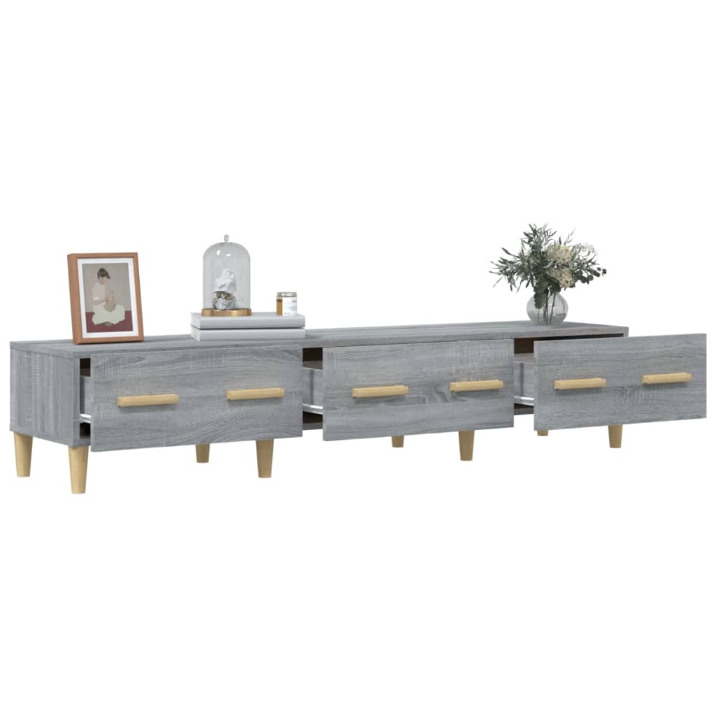 Szürke sonoma színű szerelt fa tv-szekrény 150 x 34,5 x 30 cm