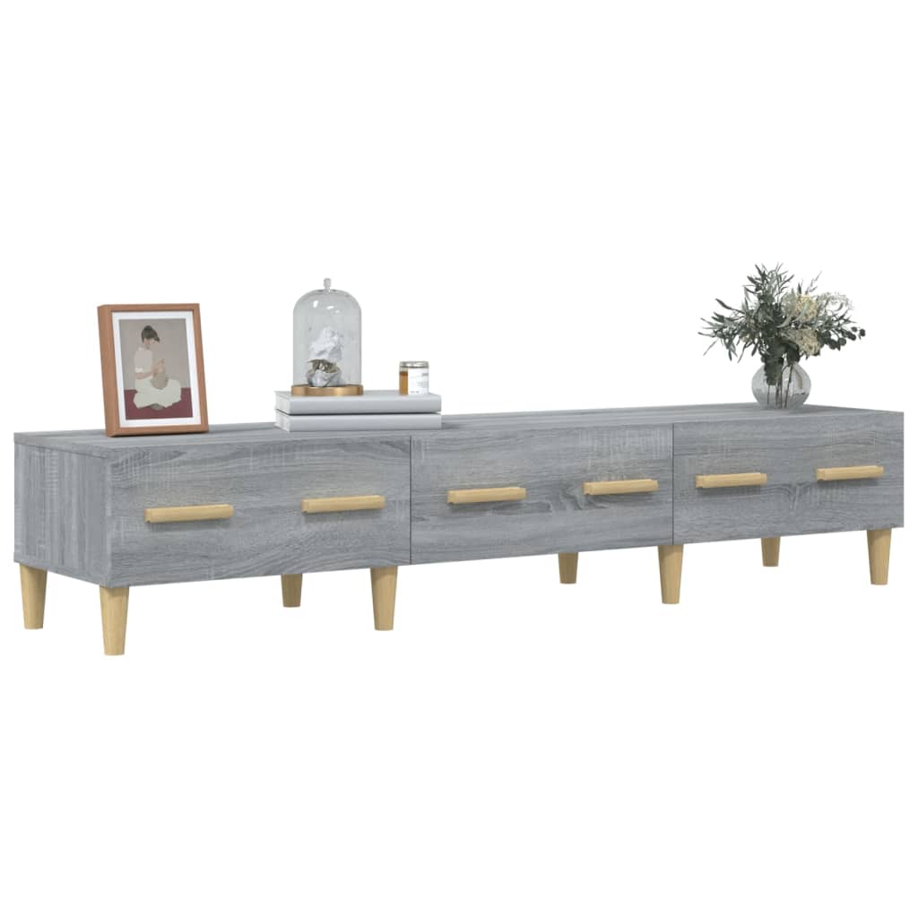Szürke sonoma színű szerelt fa tv-szekrény 150 x 34,5 x 30 cm