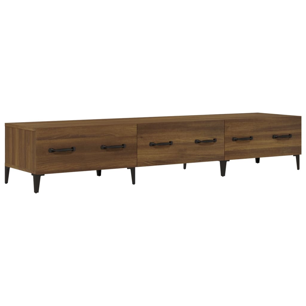 Barna tölgyszínű szerelt fa tv-szekrény 150 x 34,5 x 30 cm Barna tölgyszínű szerelt fa tv-szekrény 150 x 34,5 x 30 cm