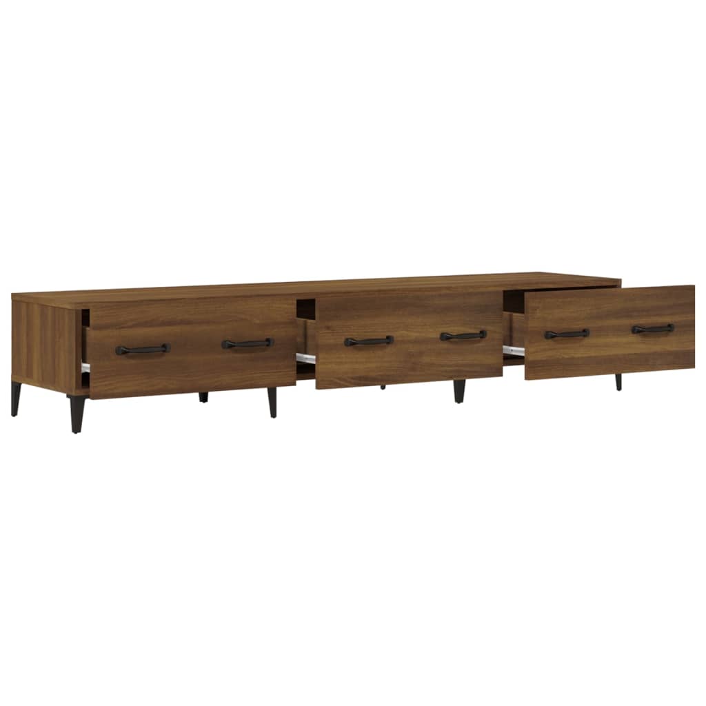 Barna tölgyszínű szerelt fa tv-szekrény 150 x 34,5 x 30 cm Barna tölgyszínű szerelt fa tv-szekrény 150 x 34,5 x 30 cm