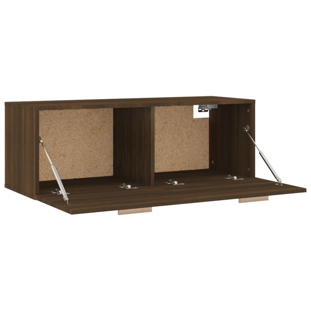 Barna tölgy színű szerelt fa faliszekrény 100 x 36,5 x 35 cm Barna tölgy színű szerelt fa faliszekrény 100 x 36,5 x 35 cm