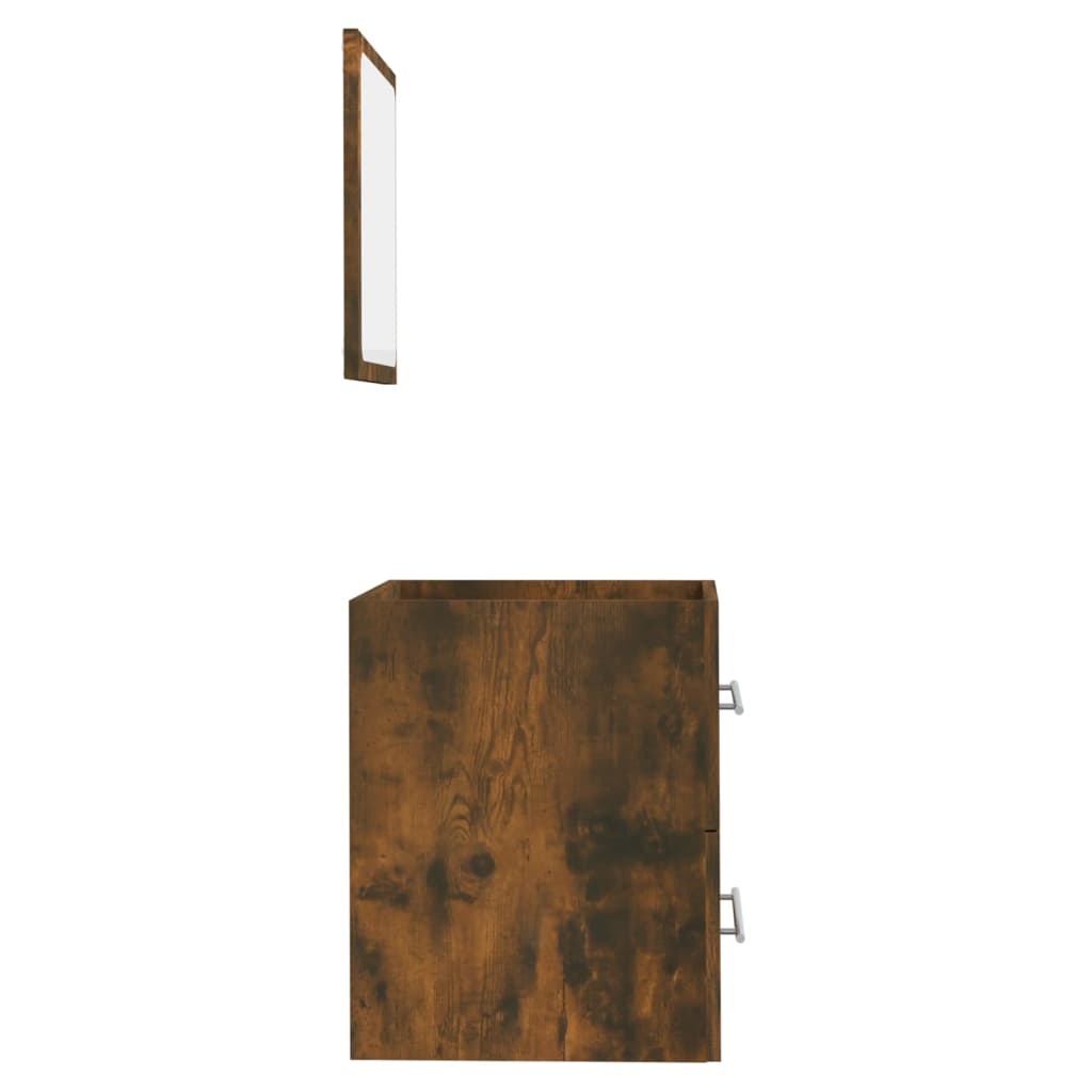 Füstös tölgy színű tükrös fürdőszobaszekrény 41 x 38,5 x 48 cm Füstös tölgy színű tükrös fürdőszobaszekrény 41 x 38,5 x 48 cm