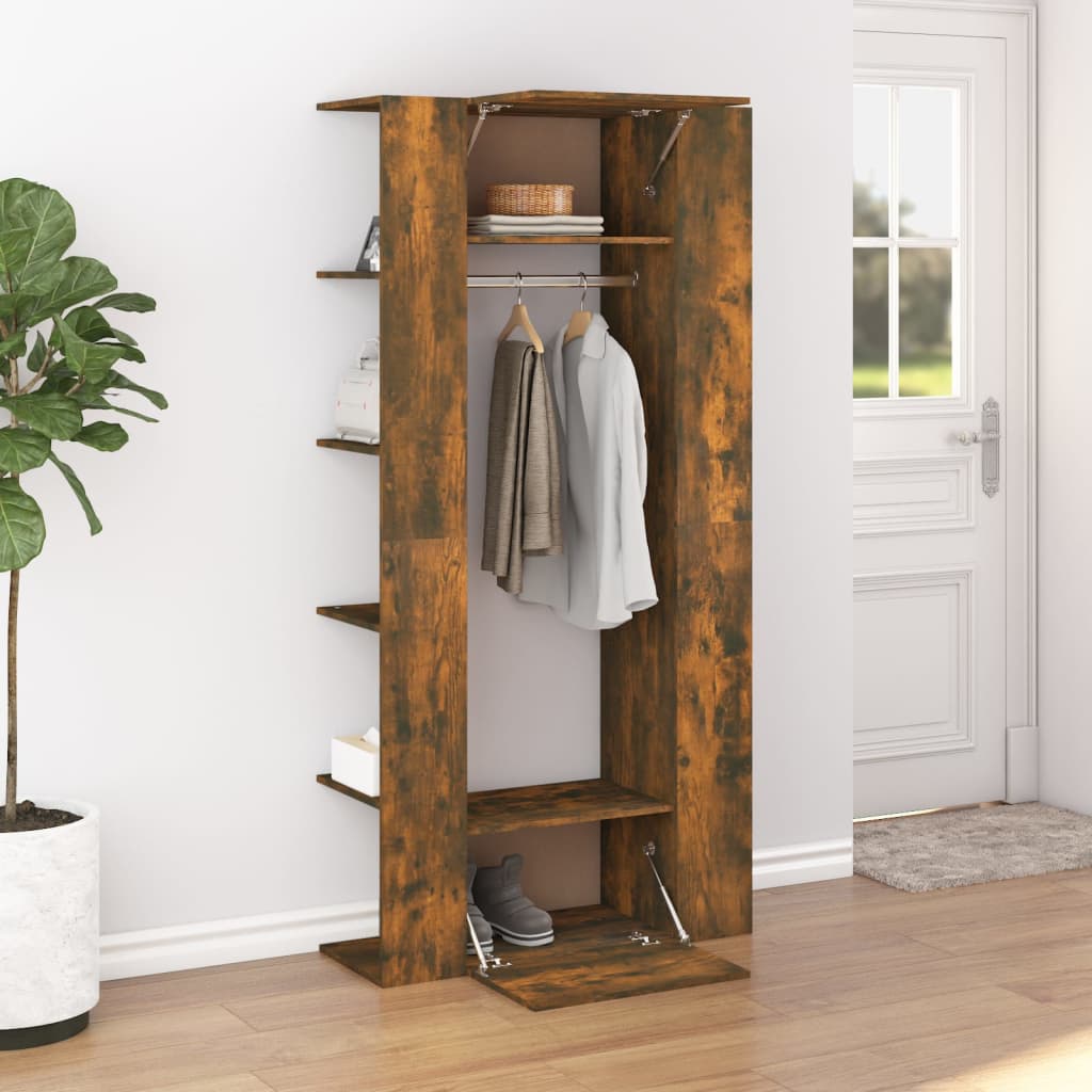 Füstös tölgyszínű szerelt fa előszobaszekrény 97,5x37x99 cm Füstös tölgyszínű szerelt fa előszobaszekrény 97,5x37x99 cm