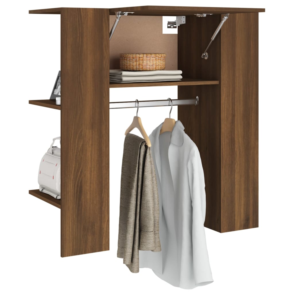 Barna tölgyszínű szerelt fa előszobaszekrény 97,5 x 37 x 99 cm Barna tölgyszínű szerelt fa előszobaszekrény 97,5 x 37 x 99 cm