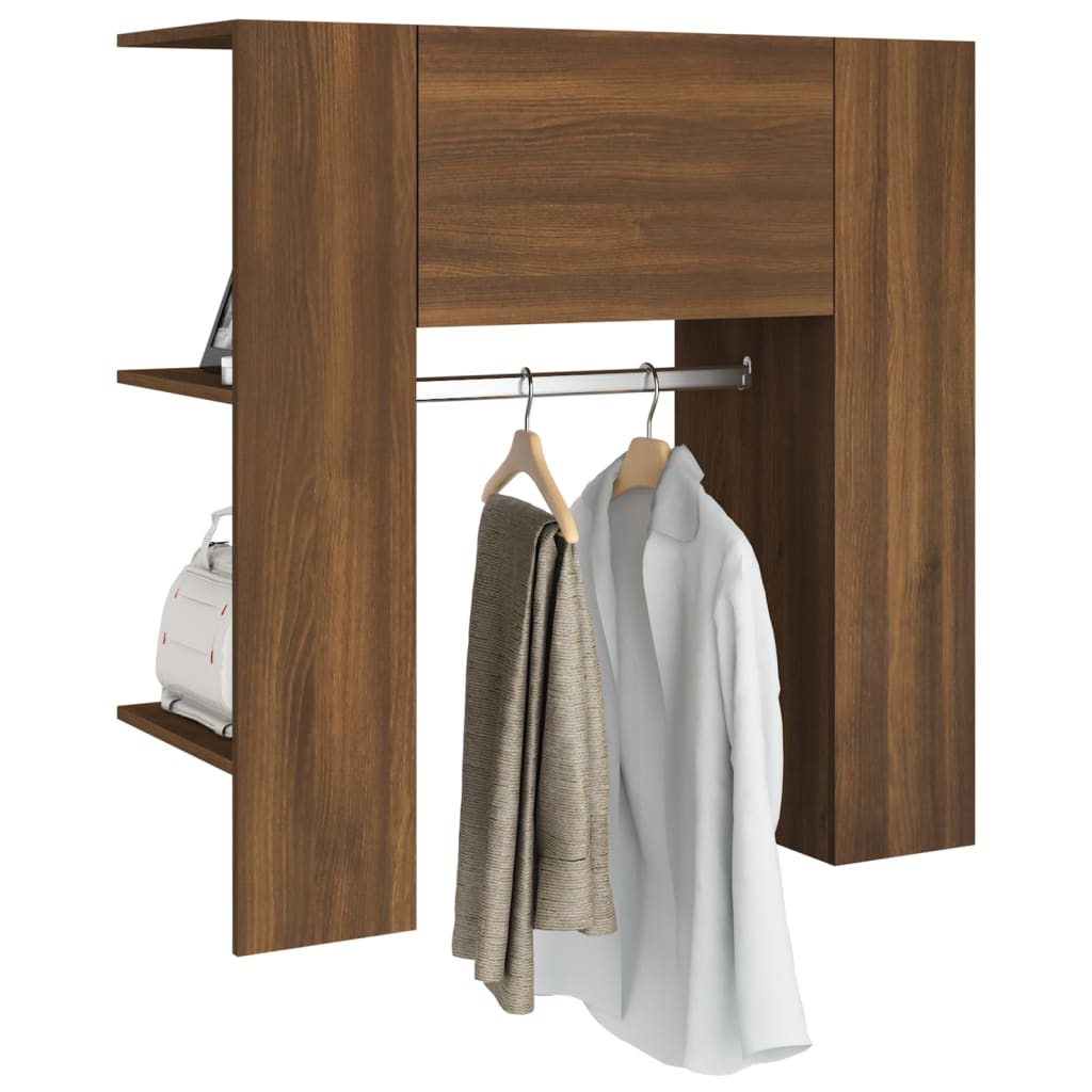 Barna tölgyszínű szerelt fa előszobaszekrény 97,5 x 37 x 99 cm Barna tölgyszínű szerelt fa előszobaszekrény 97,5 x 37 x 99 cm