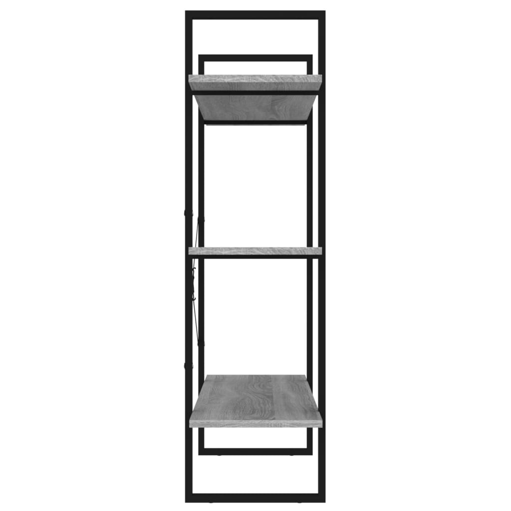 Szürke sonoma színű szerelt fa könyvszekrény 100 x 30 x 105 cm