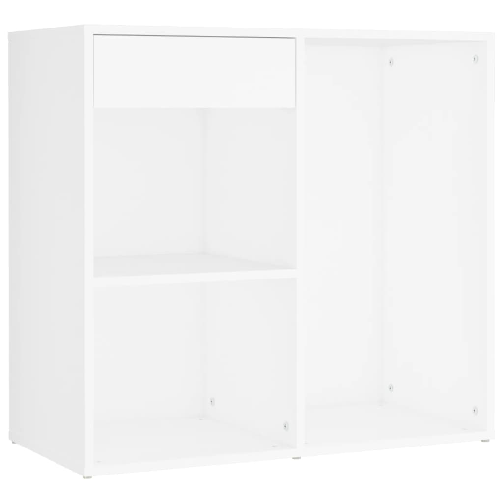 Fehér szerelt fa fésülködőasztal-szett led-ekkel