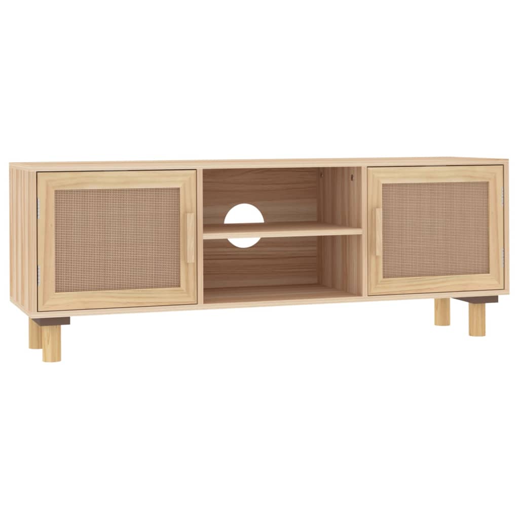 Barna fenyőfa és természetes rattan tv-szekrény 105x30x40 cm Barna fenyőfa és természetes rattan tv-szekrény 105x30x40 cm