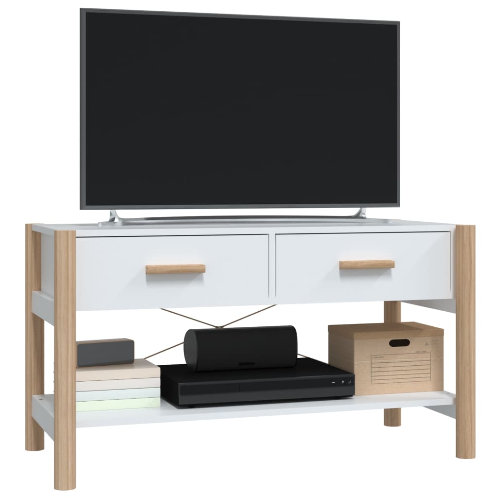 Fehér szerelt fa tv-szekrény 82x38x45 cm