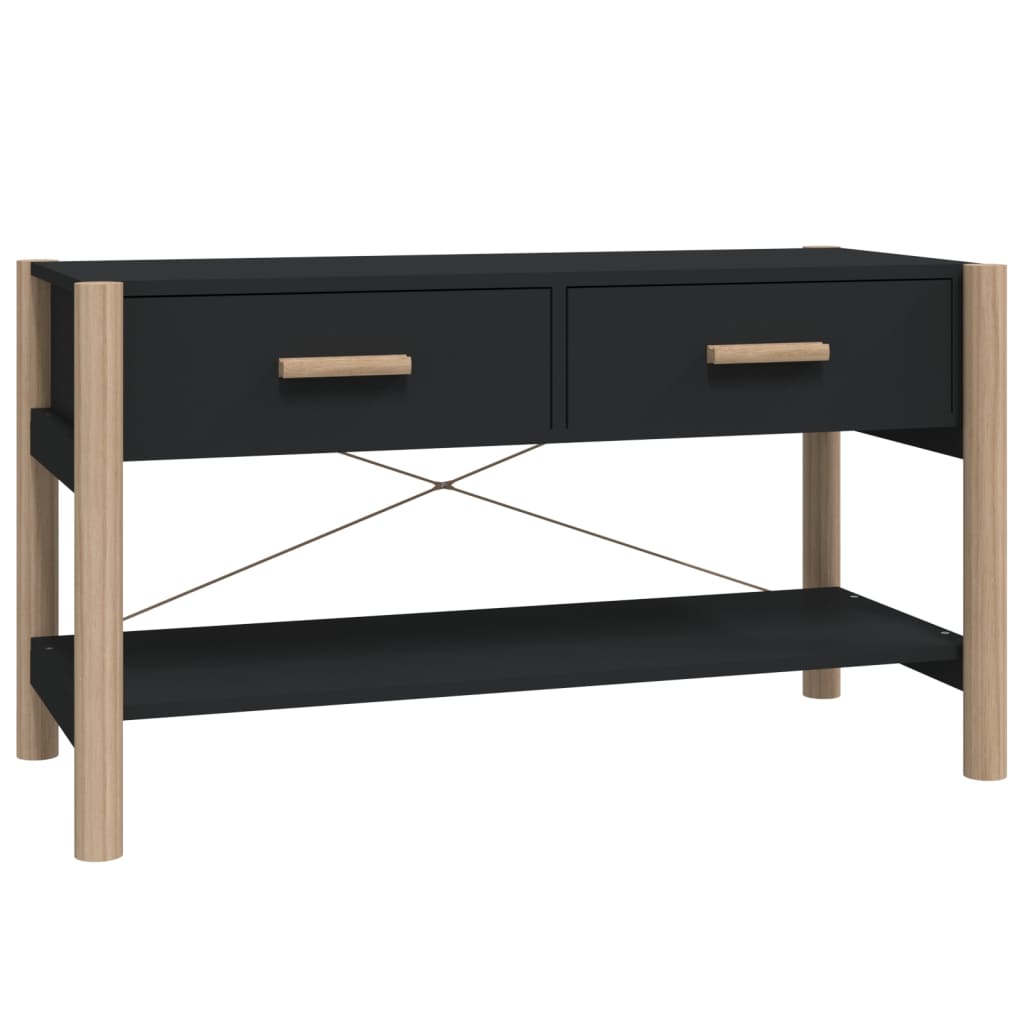 Fekete szerelt fa tv-szekrény 82x38x45 cm