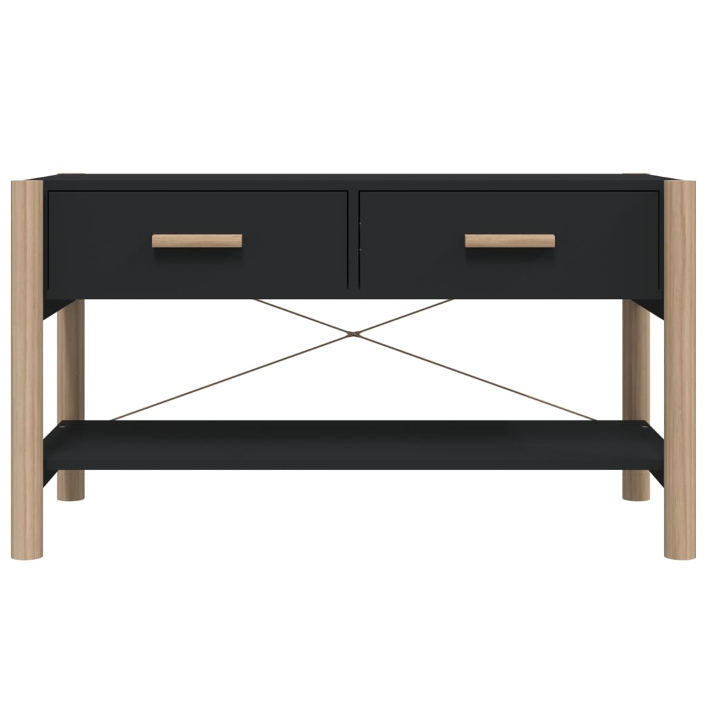 Fekete szerelt fa tv-szekrény 82x38x45 cm