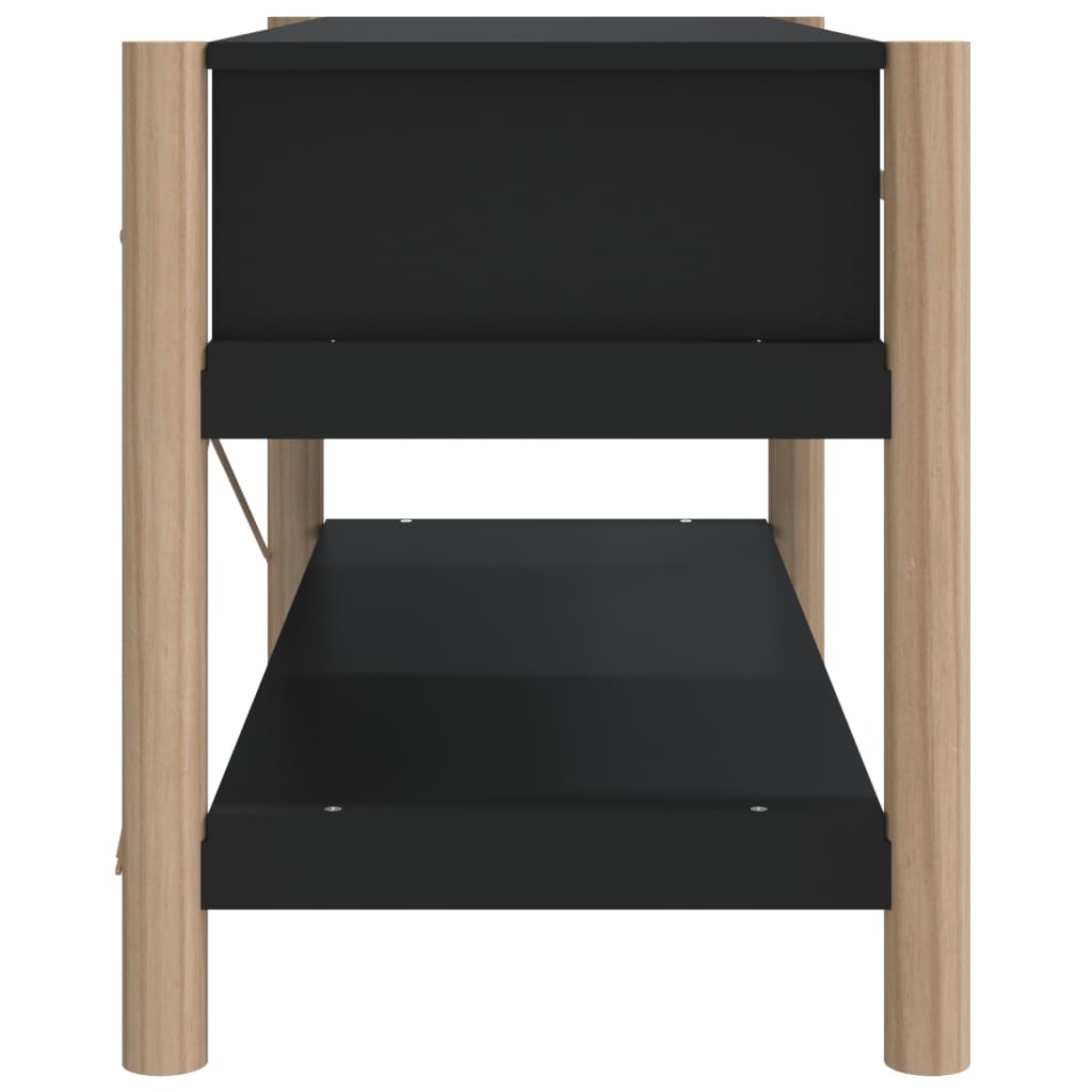 Fekete szerelt fa tv-szekrény 82x38x45 cm