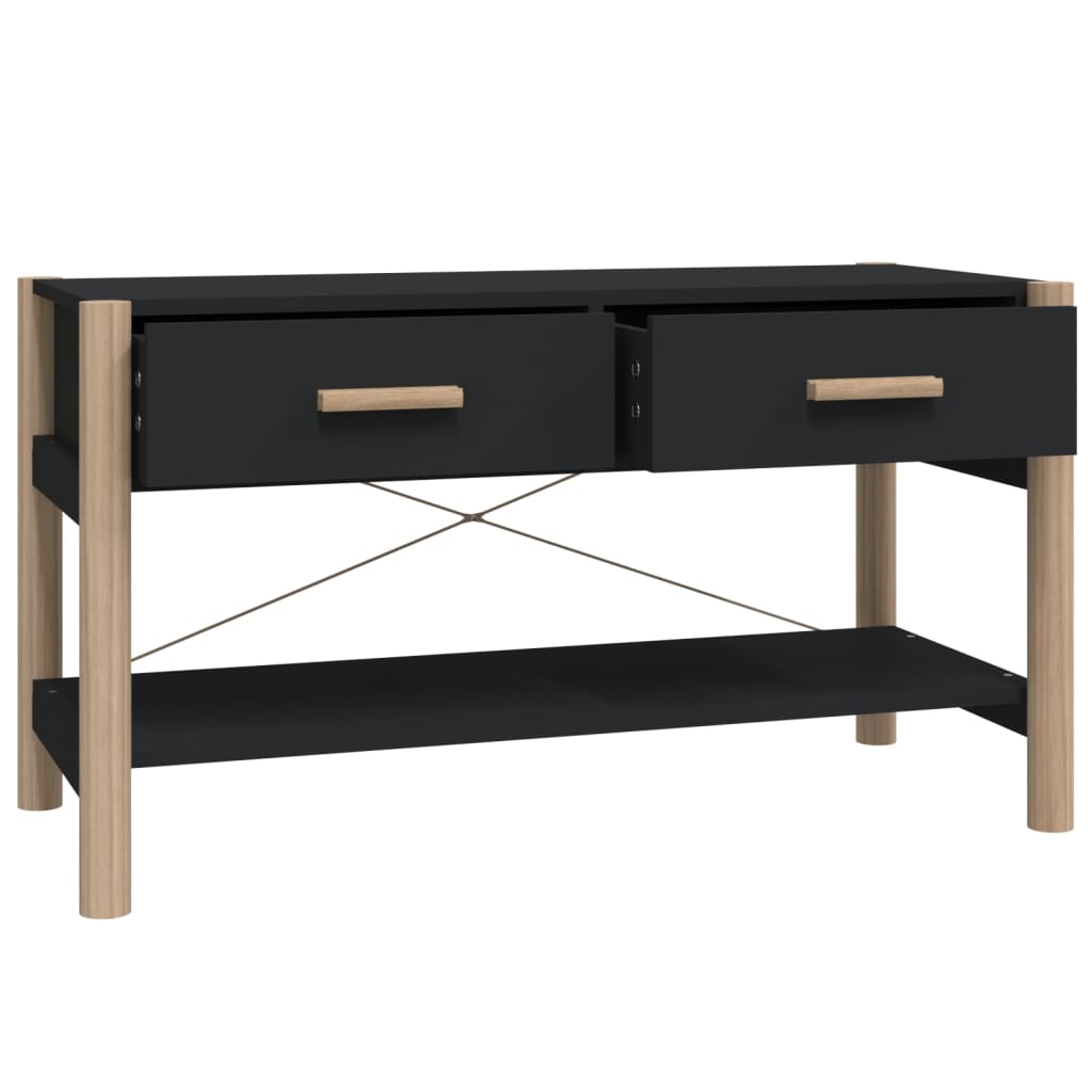 Fekete szerelt fa tv-szekrény 82x38x45 cm