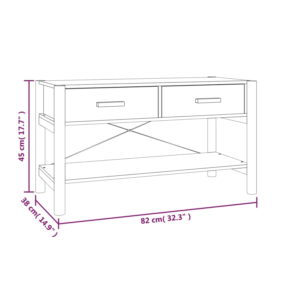 Fekete szerelt fa tv-szekrény 82x38x45 cm