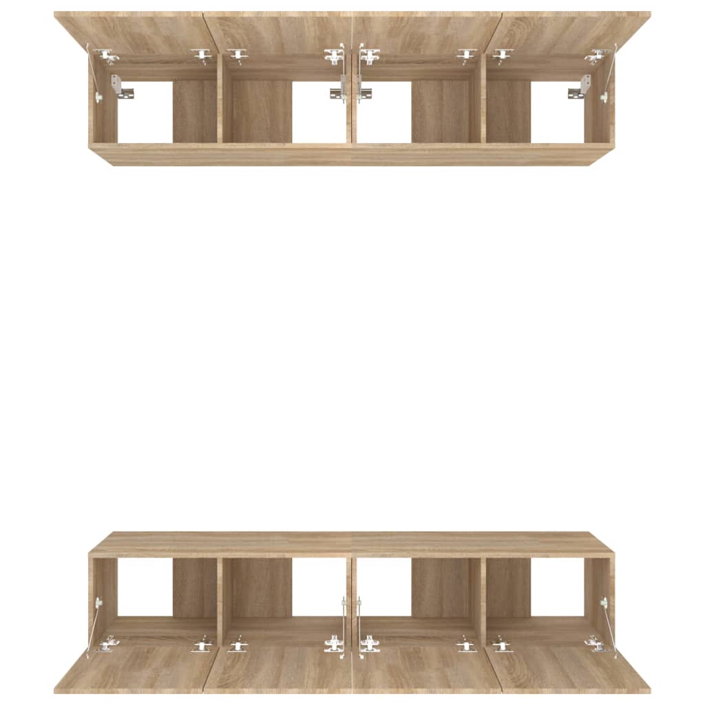 4 db sonoma-tölgy színű szerelt fa tv-szekrény 80 x 30 x 30 cm