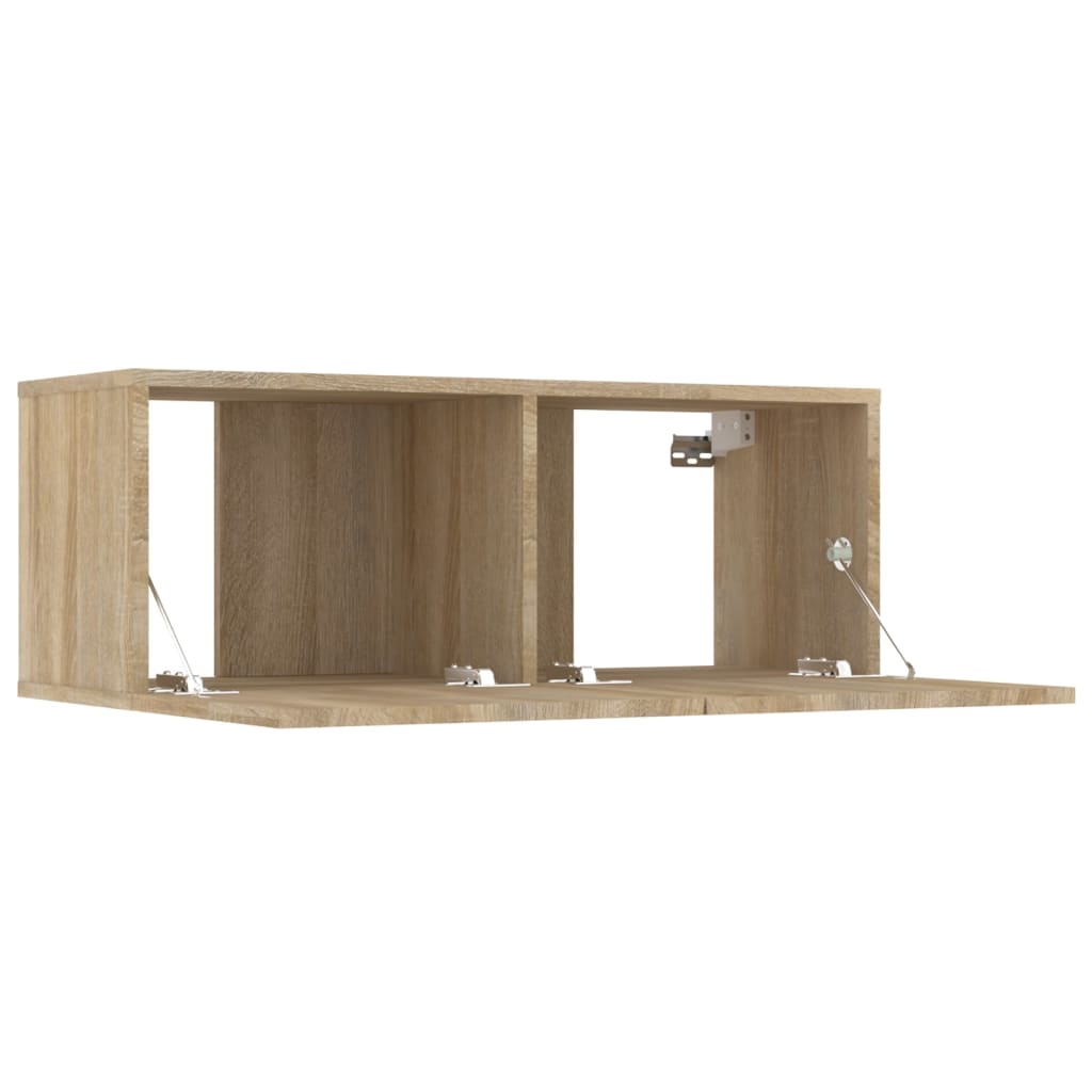 4 db sonoma-tölgy színű szerelt fa tv-szekrény 80 x 30 x 30 cm