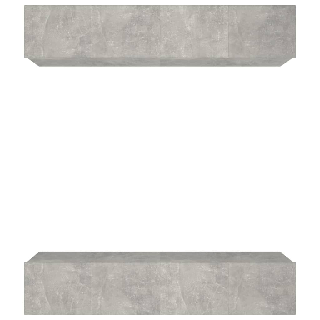 Vidaxl4 db betonszürke szerelt fa fali tv-szekrény 80 x 30 x 30 cm Vidaxl4 db betonszürke szerelt fa fali tv-szekrény 80 x 30 x 30 cm