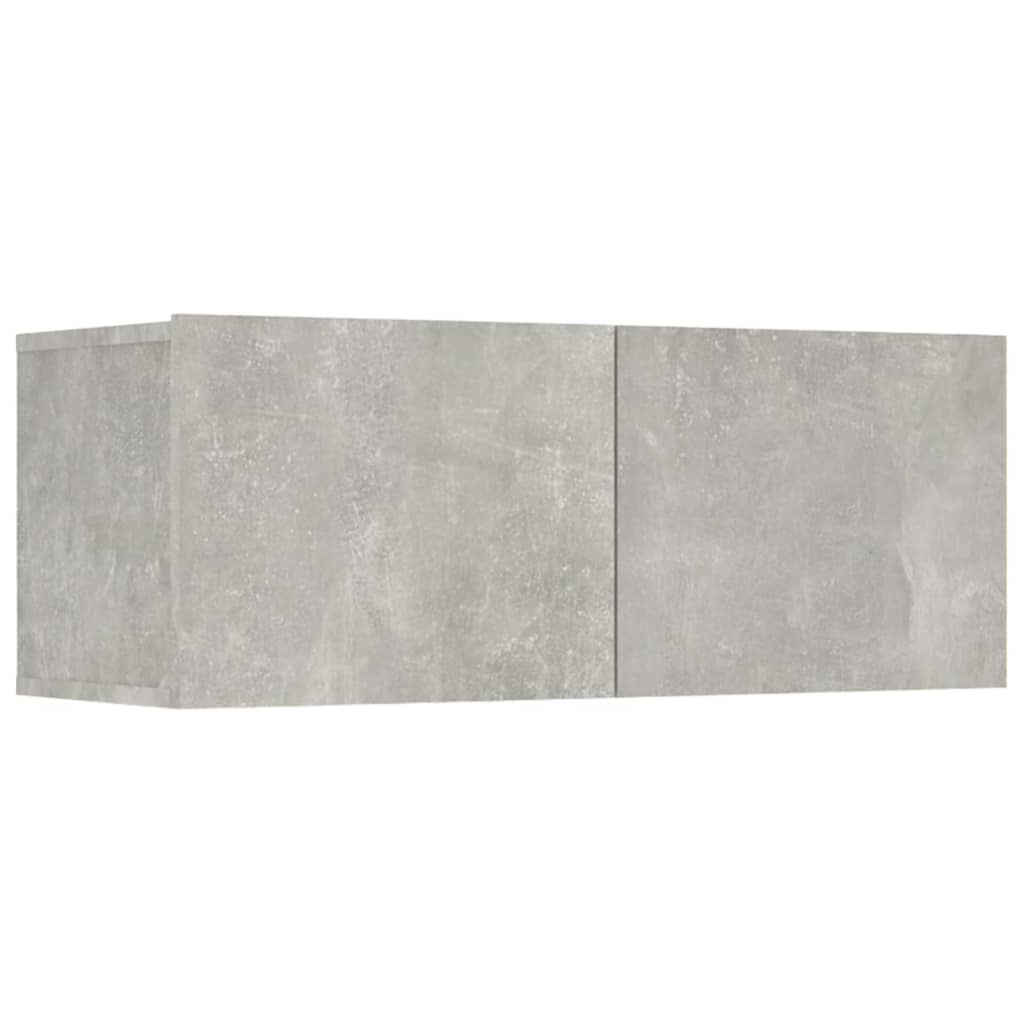 Vidaxl4 db betonszürke szerelt fa fali tv-szekrény 80 x 30 x 30 cm Vidaxl4 db betonszürke szerelt fa fali tv-szekrény 80 x 30 x 30 cm