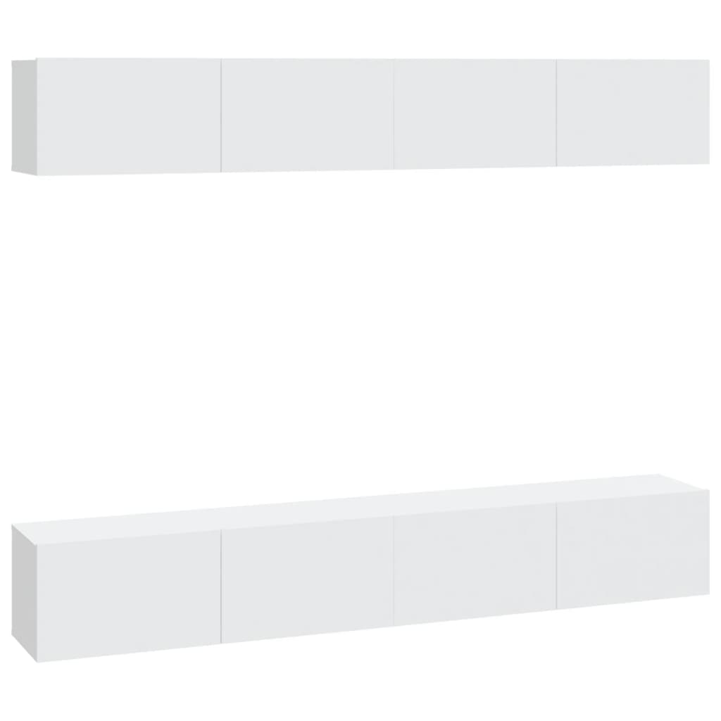 4 db fehér fali tv-szekrény 100 x 30 x 30 cm 4 db fehér fali tv-szekrény 100 x 30 x 30 cm