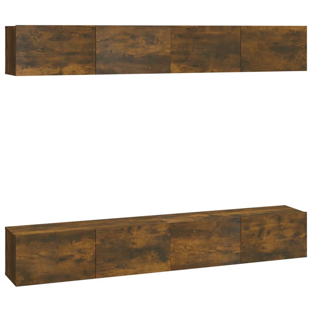 4 db füstös tölgy színű fali tv-szekrény 100 x 30 x 30 cm