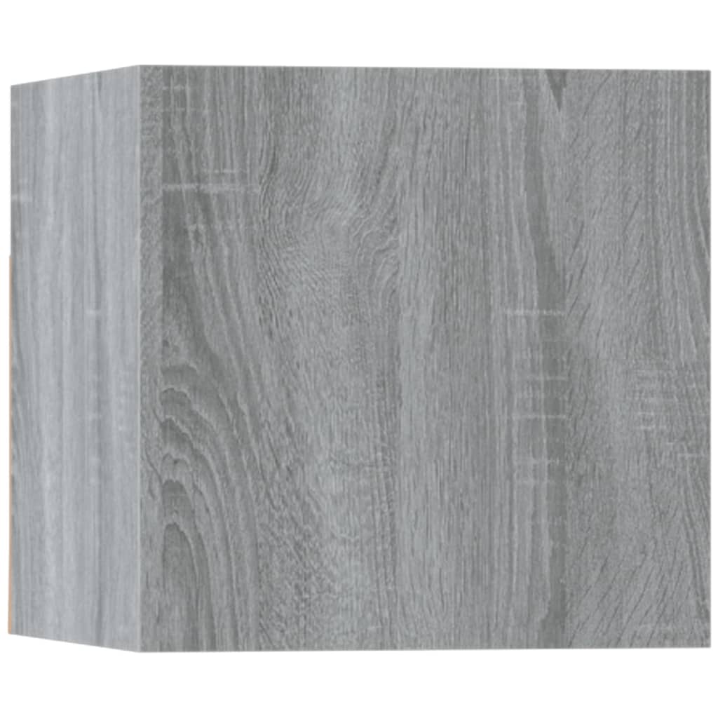 5-részes szürke sonoma színű szerelt fa tv-szekrényszett