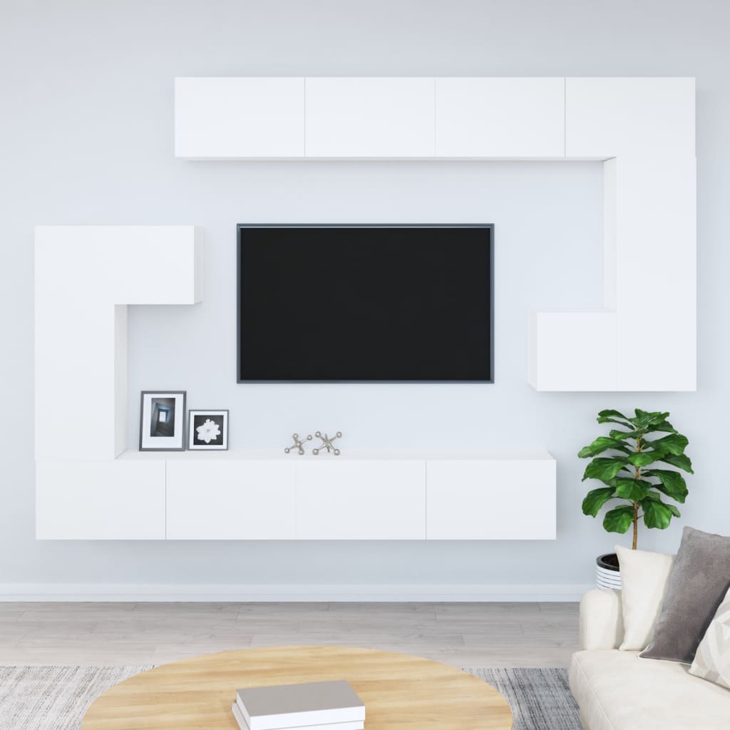 Fehér falra szerelhető szerelt fa tv-szekrény Fehér falra szerelhető szerelt fa tv-szekrény
