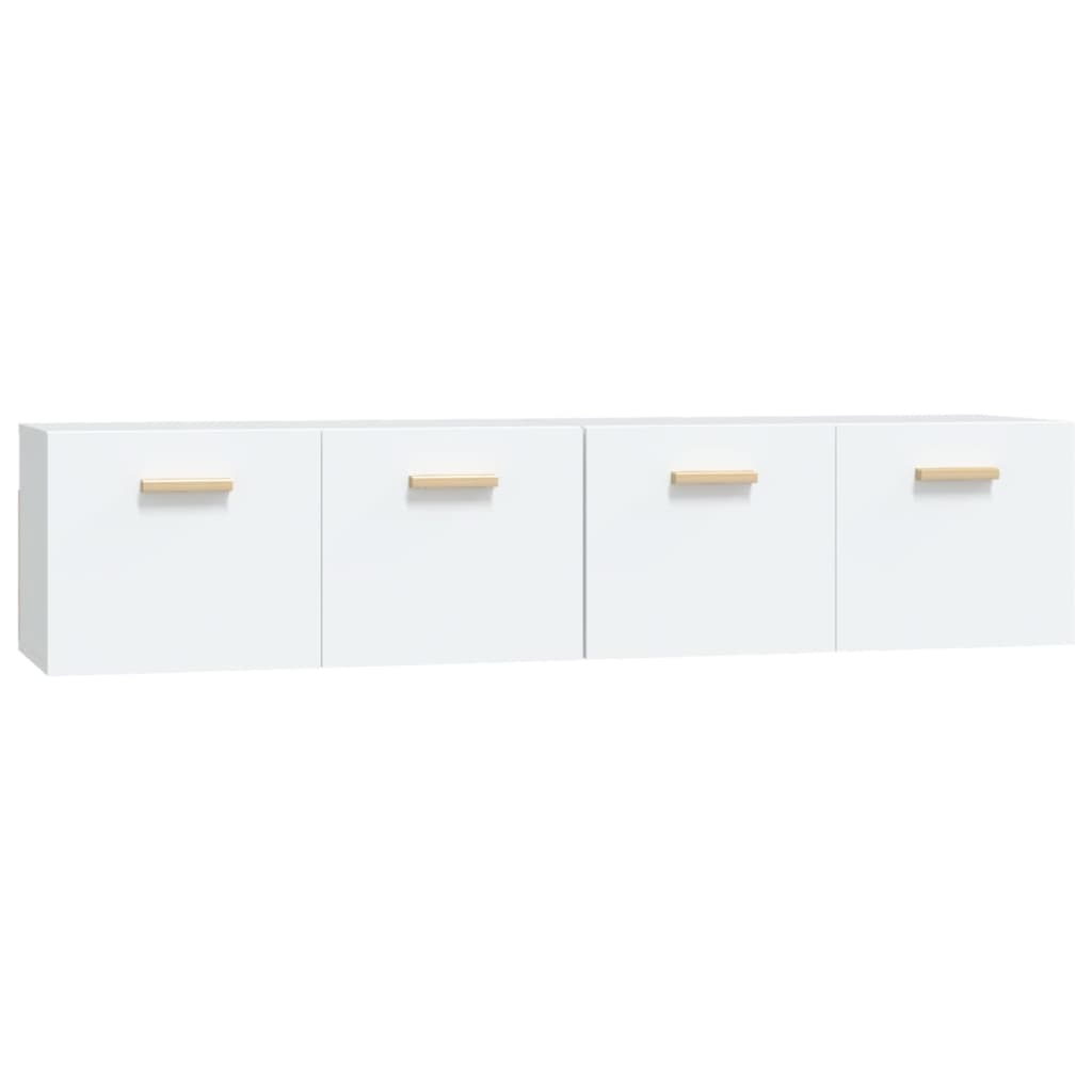 2 db fehér szerelt fa faliszekrény 80 x 35 x 36,5 cm